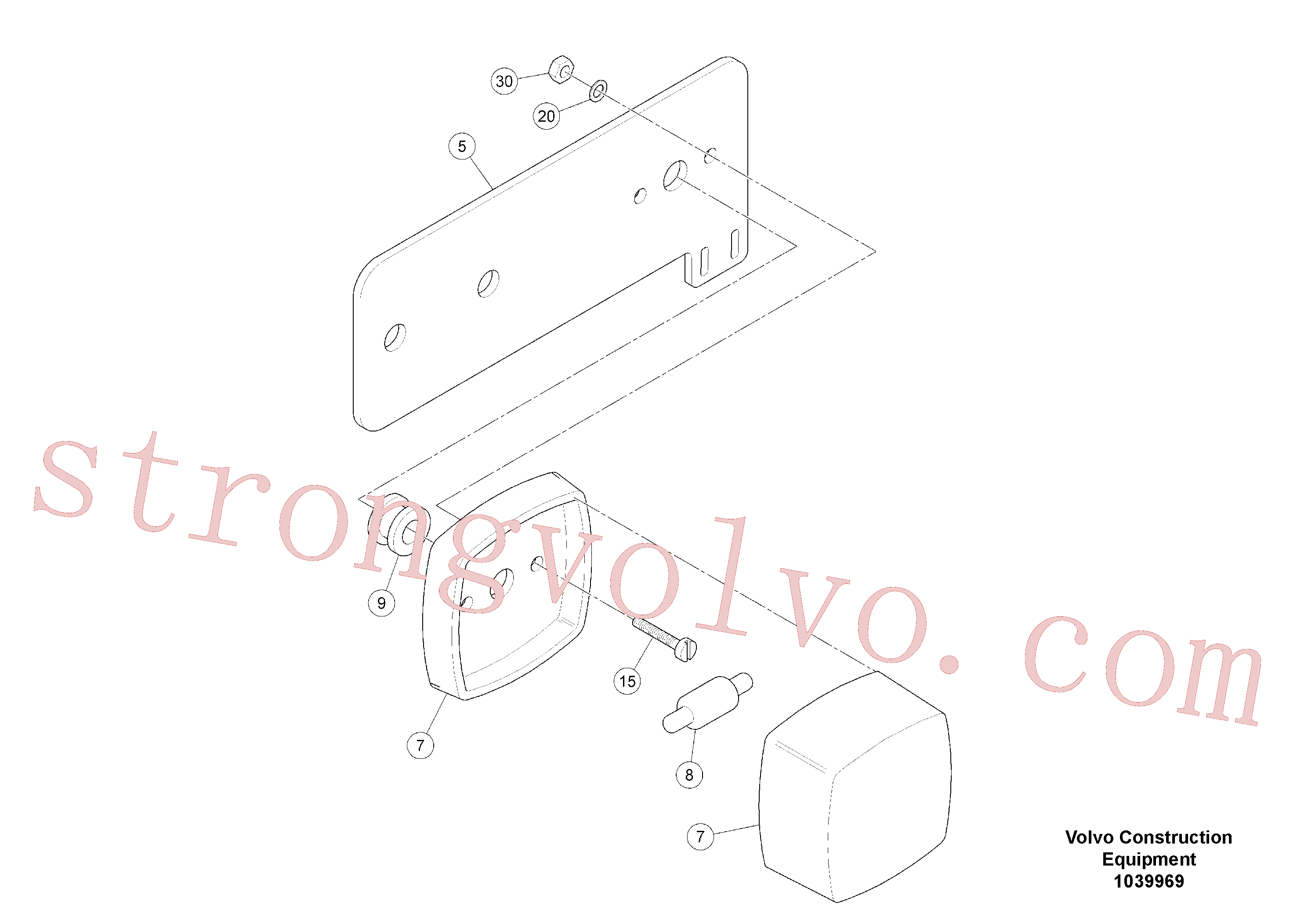 RM14082622 Volvo Luz de funcionamento(1039969 Montagem)