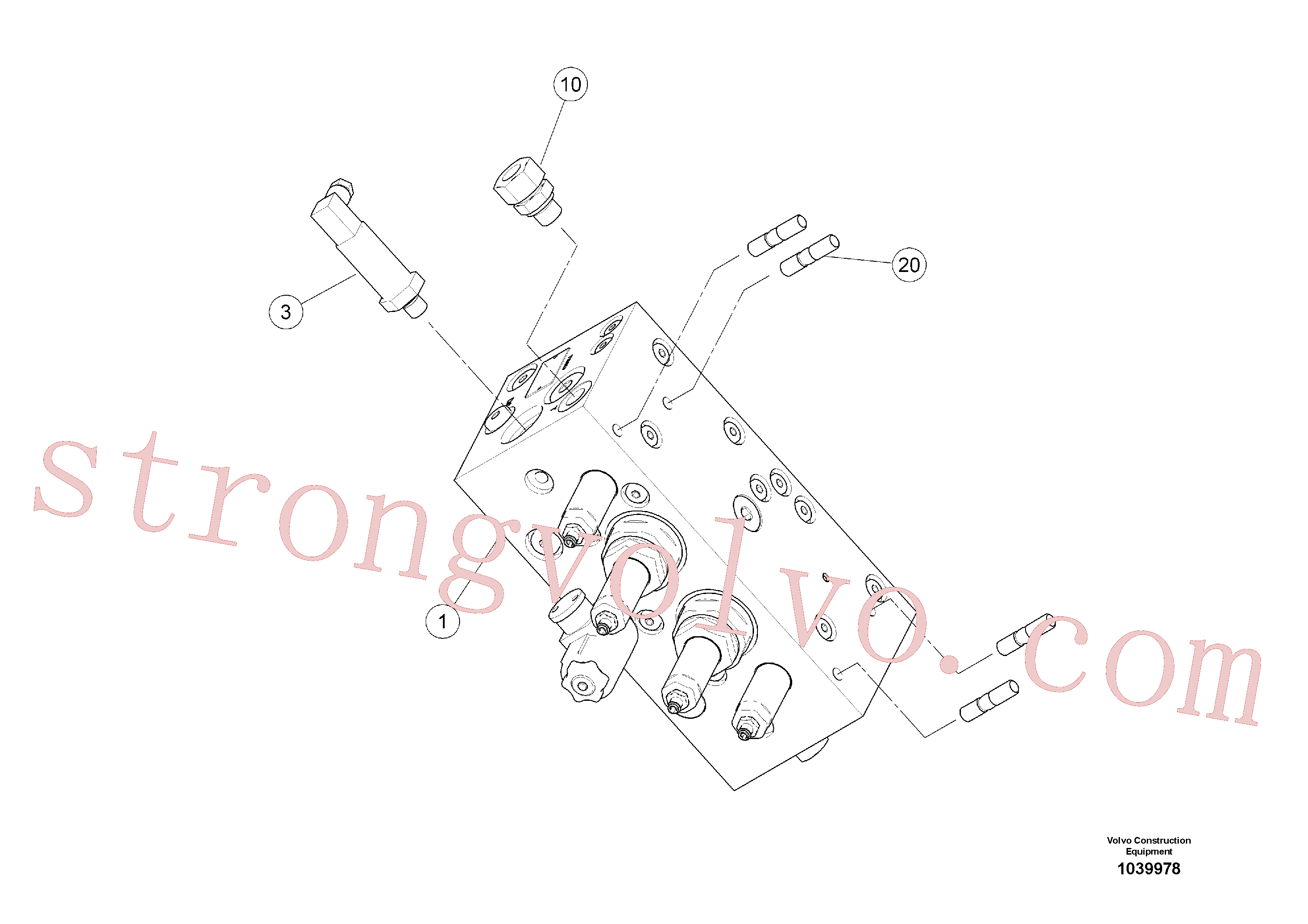 RM54465414 Volvo Pré-montagem da válvula do travão(1039978 Montagem)