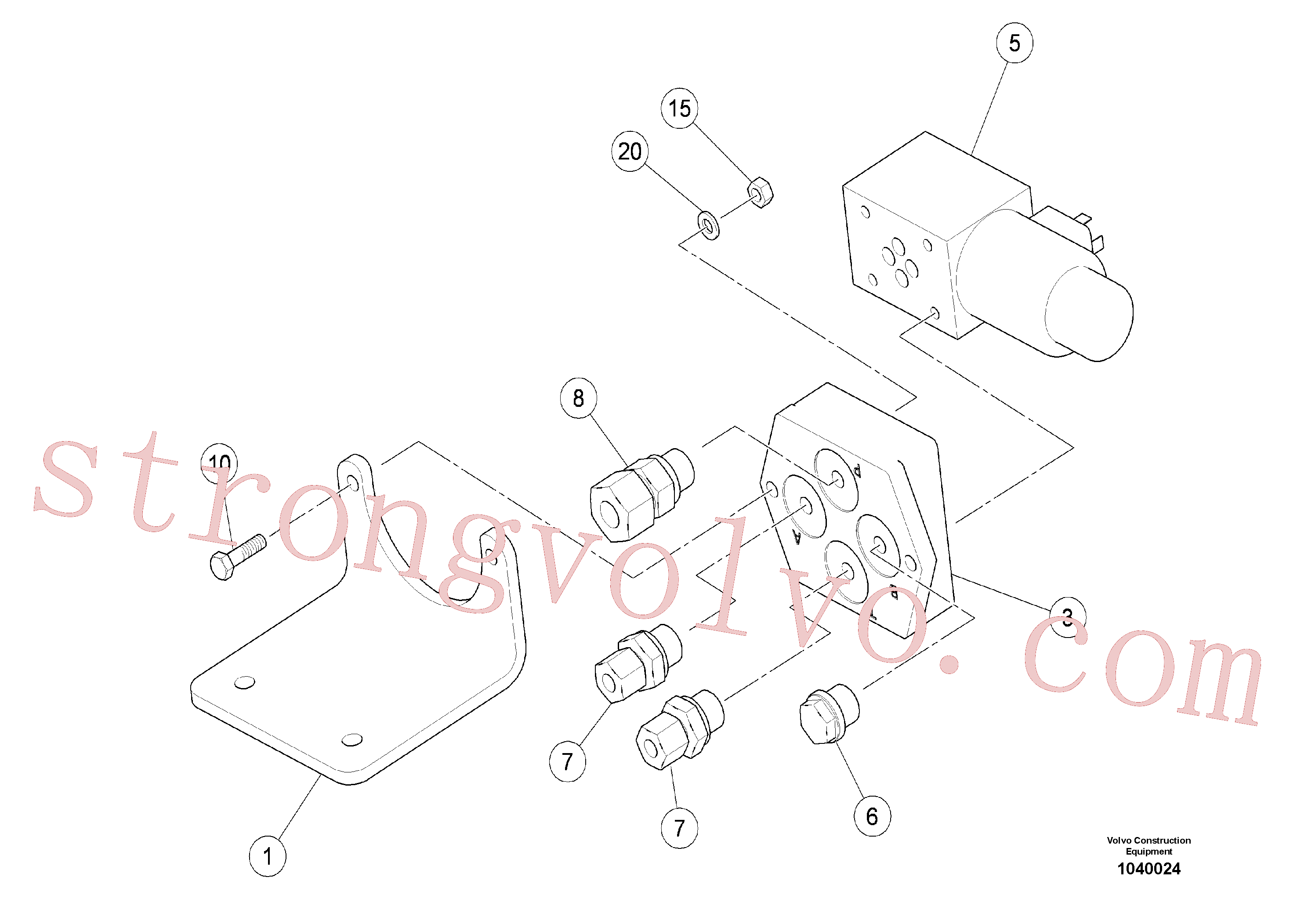 RM14034128 Volvo Conjunto de válvula de controlo do sentido(1040024 Montagem)
