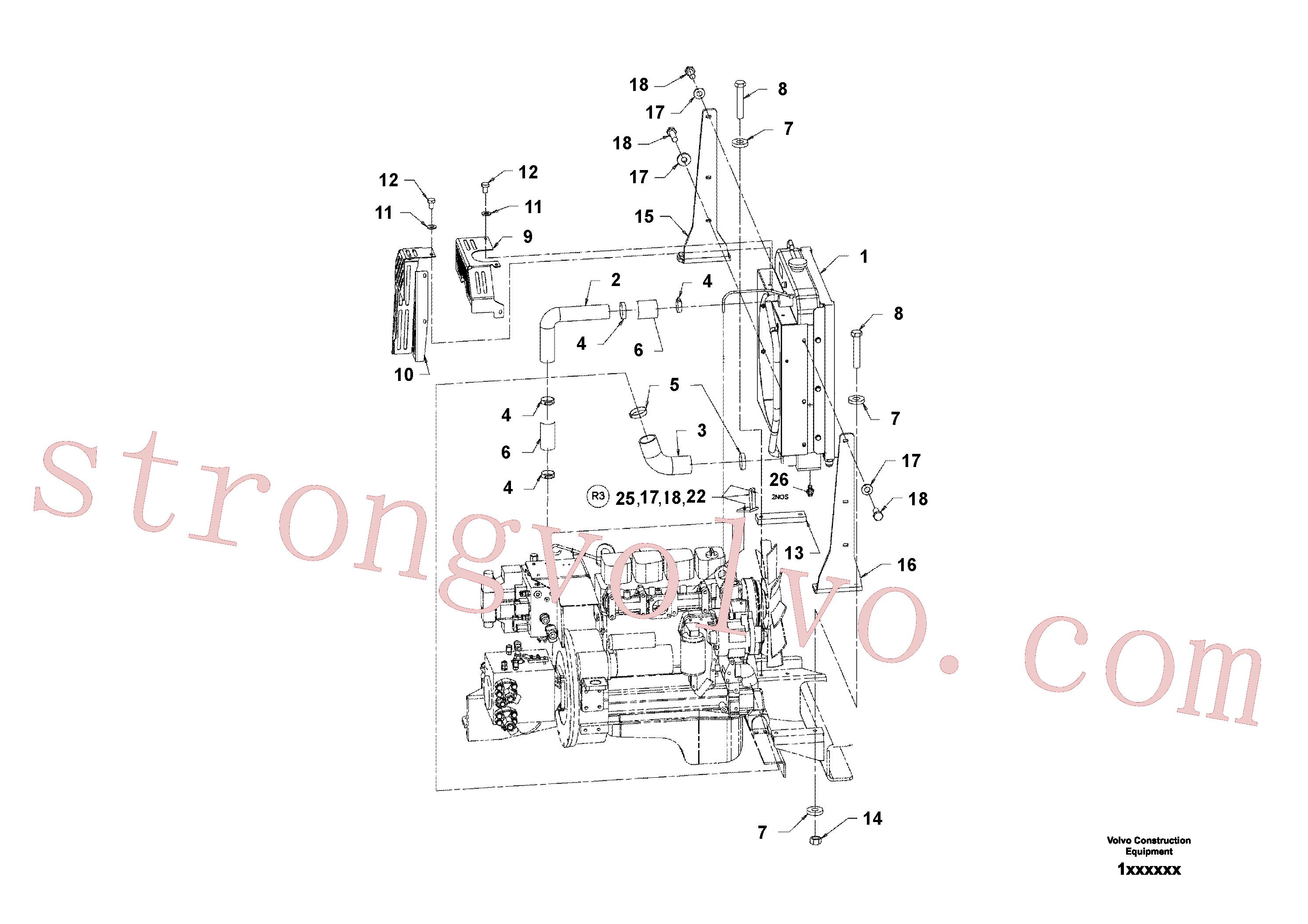 RM97113690 Volvo Conjunto do radiador/refrigerador de óleo(1040534 Montagem)