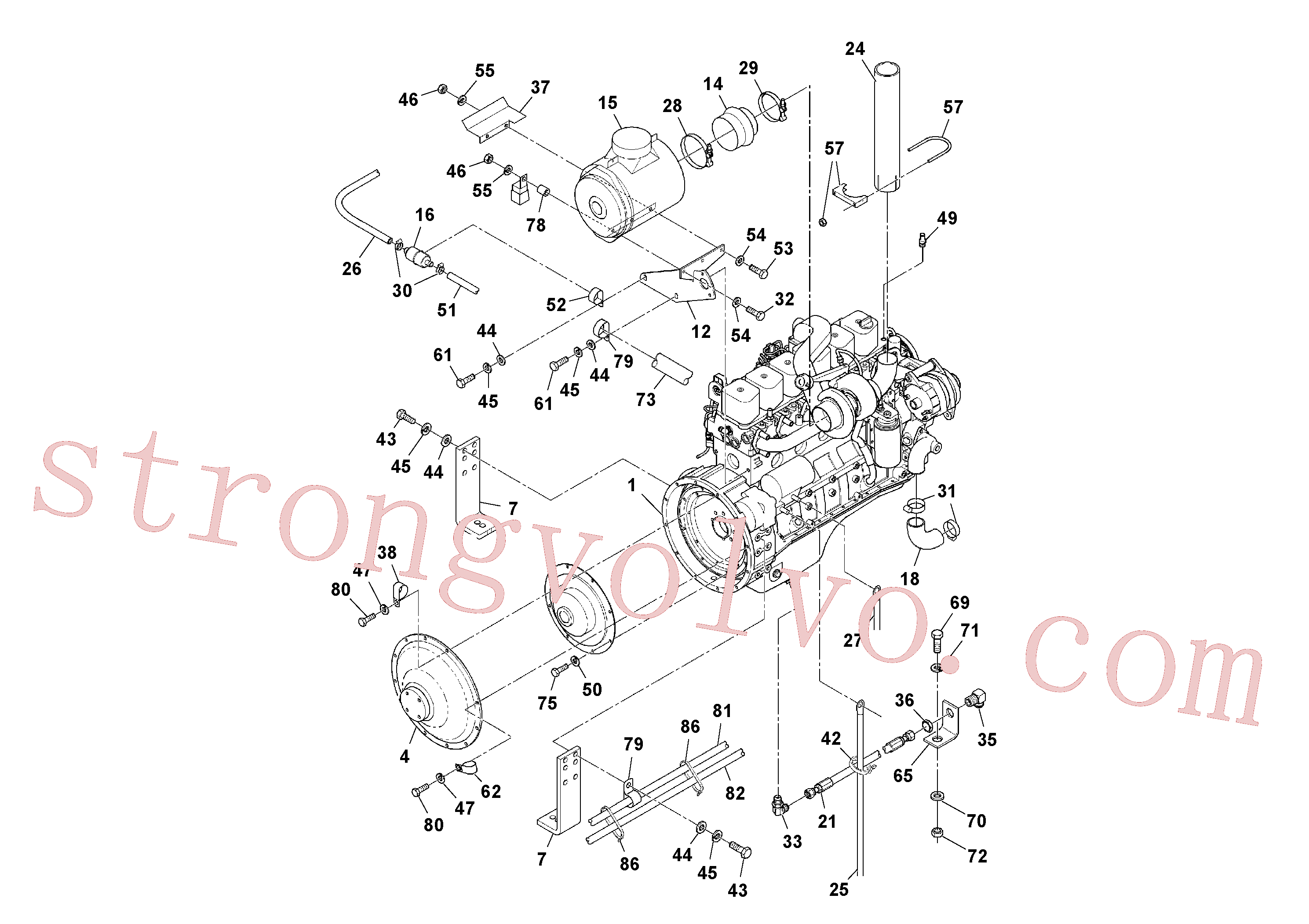 RM95451134 Braçadeira da mangueira Volvo escavadeira
