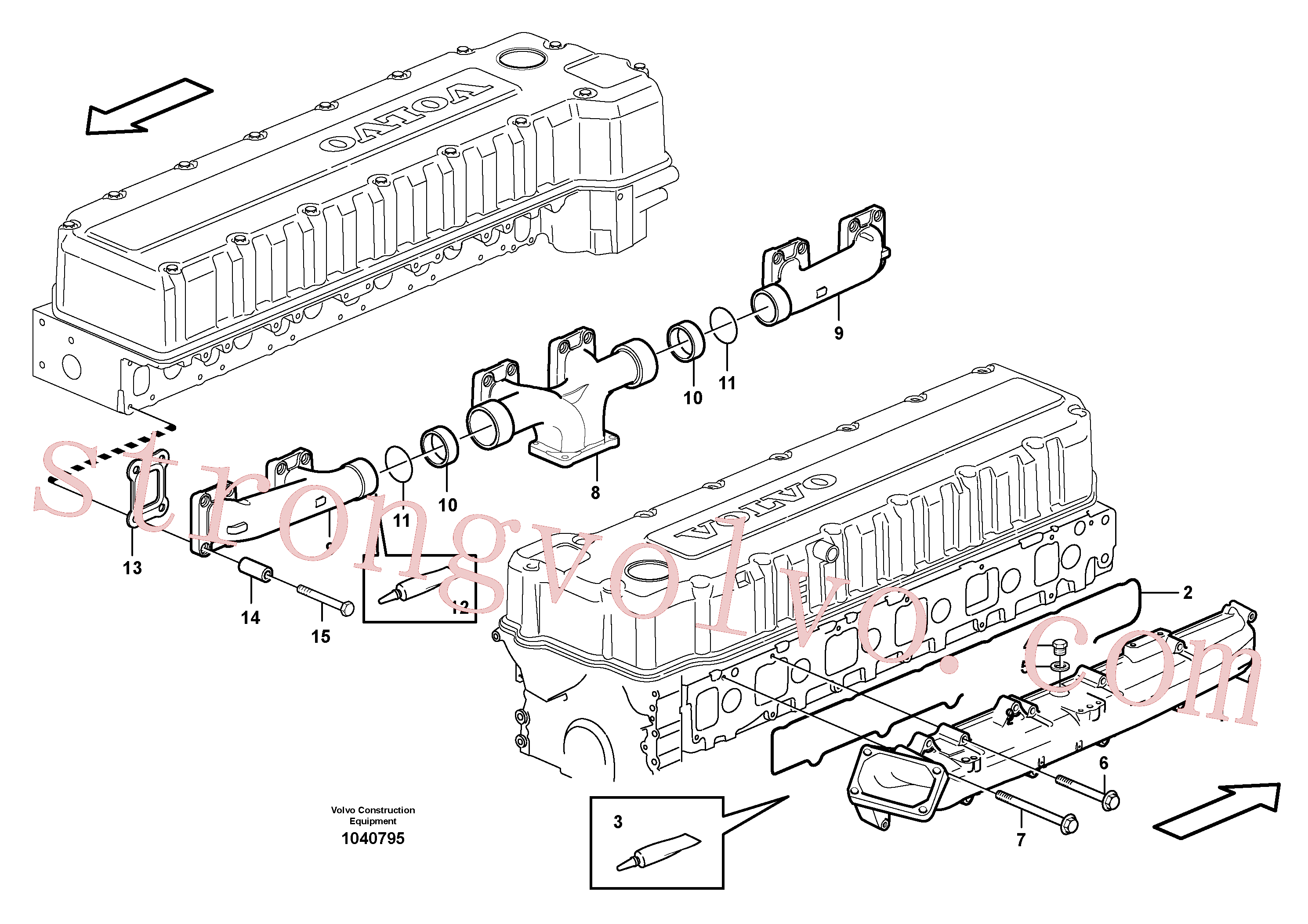 VOE20405556 Volvo Colector de admissão e colector de escape(1040795 Montagem)