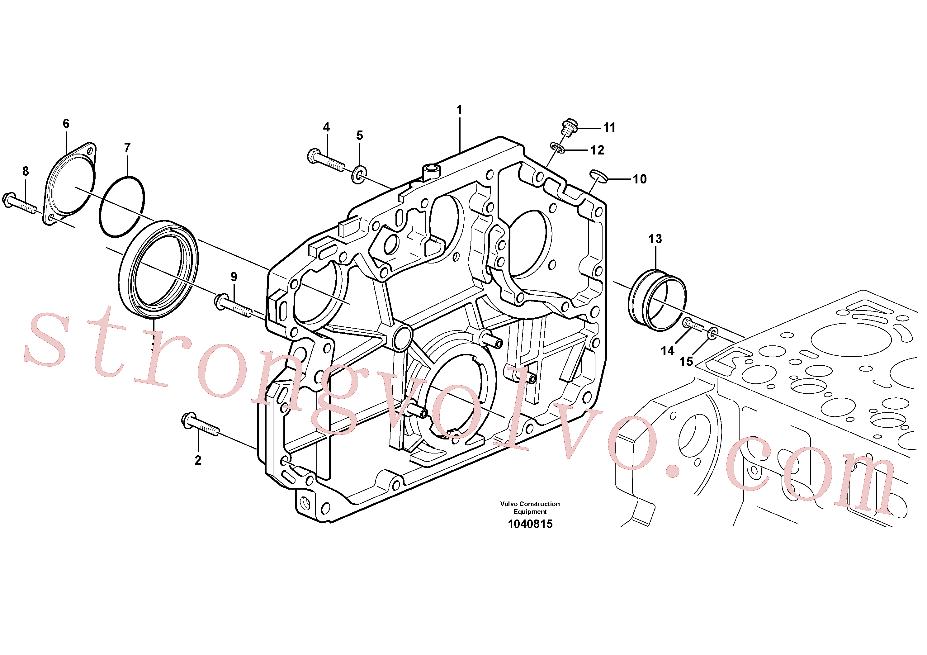 ZM2900309 Volvo Caixa da engrenagem de distribuição(1040815 Montagem)