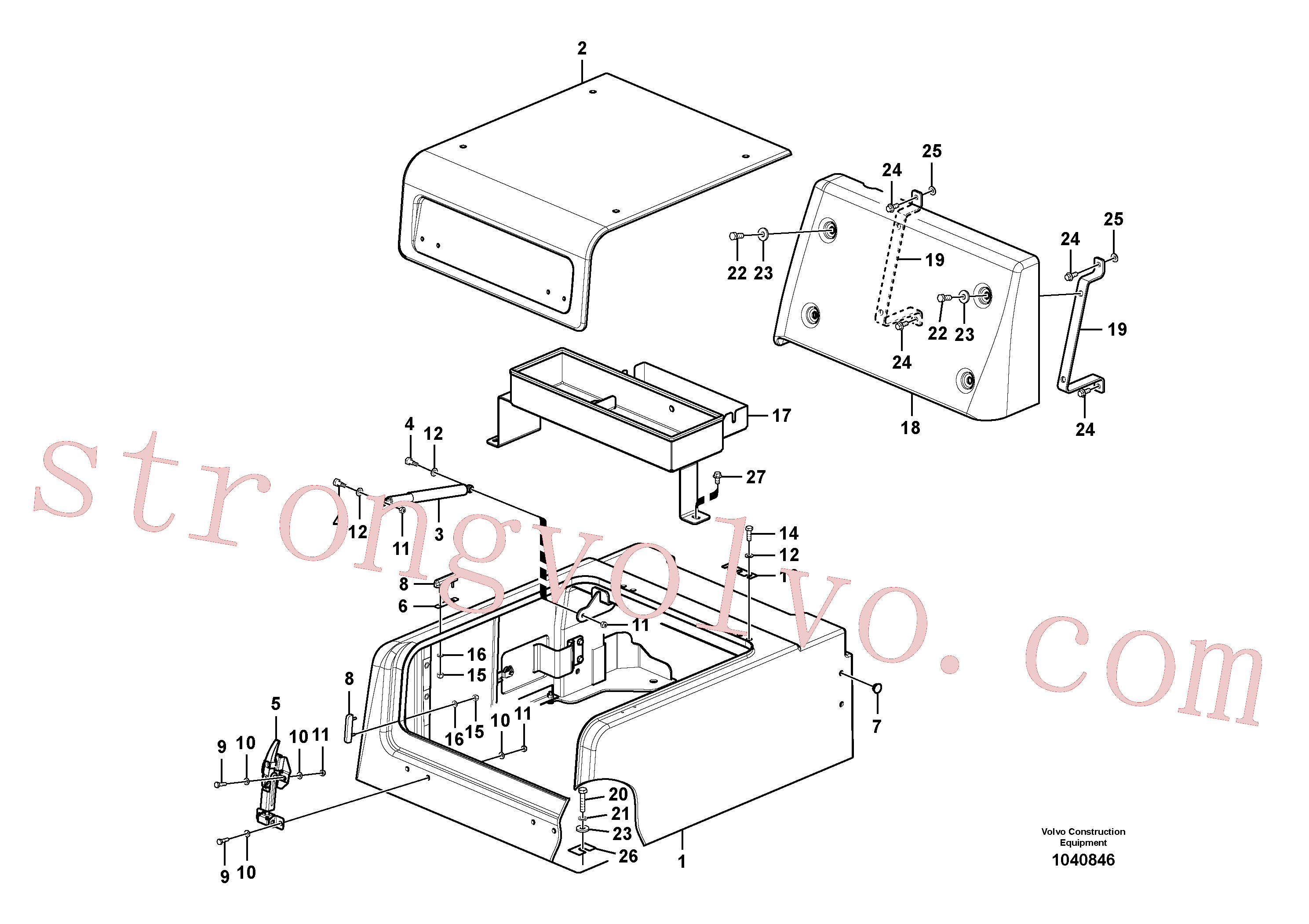 SA9011-21211 Volvo Caixa de ferramentas, blindagem(1040846 Montagem)