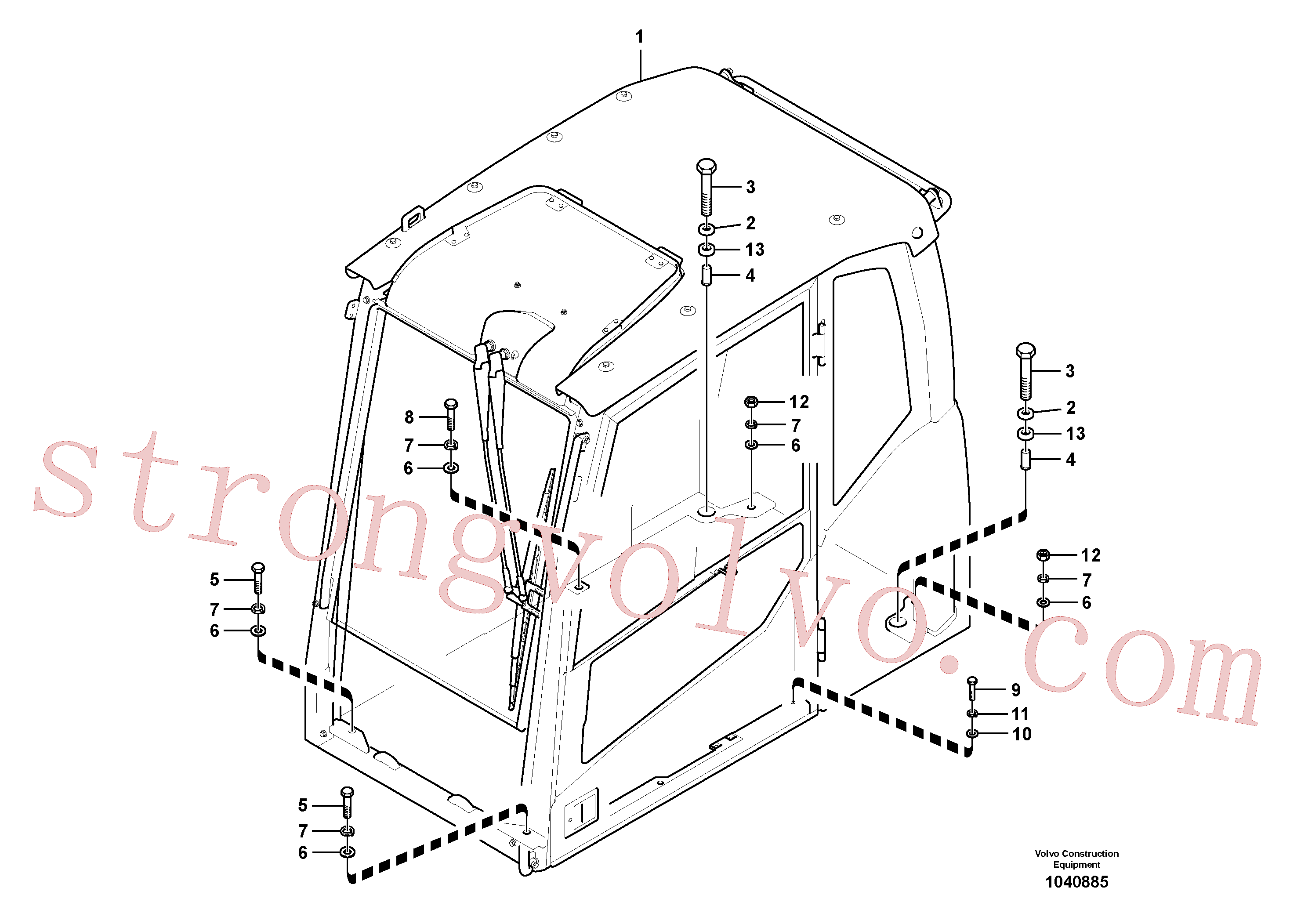 VOE983375 Volvo Apoio da cabina(1040885 Montagem)