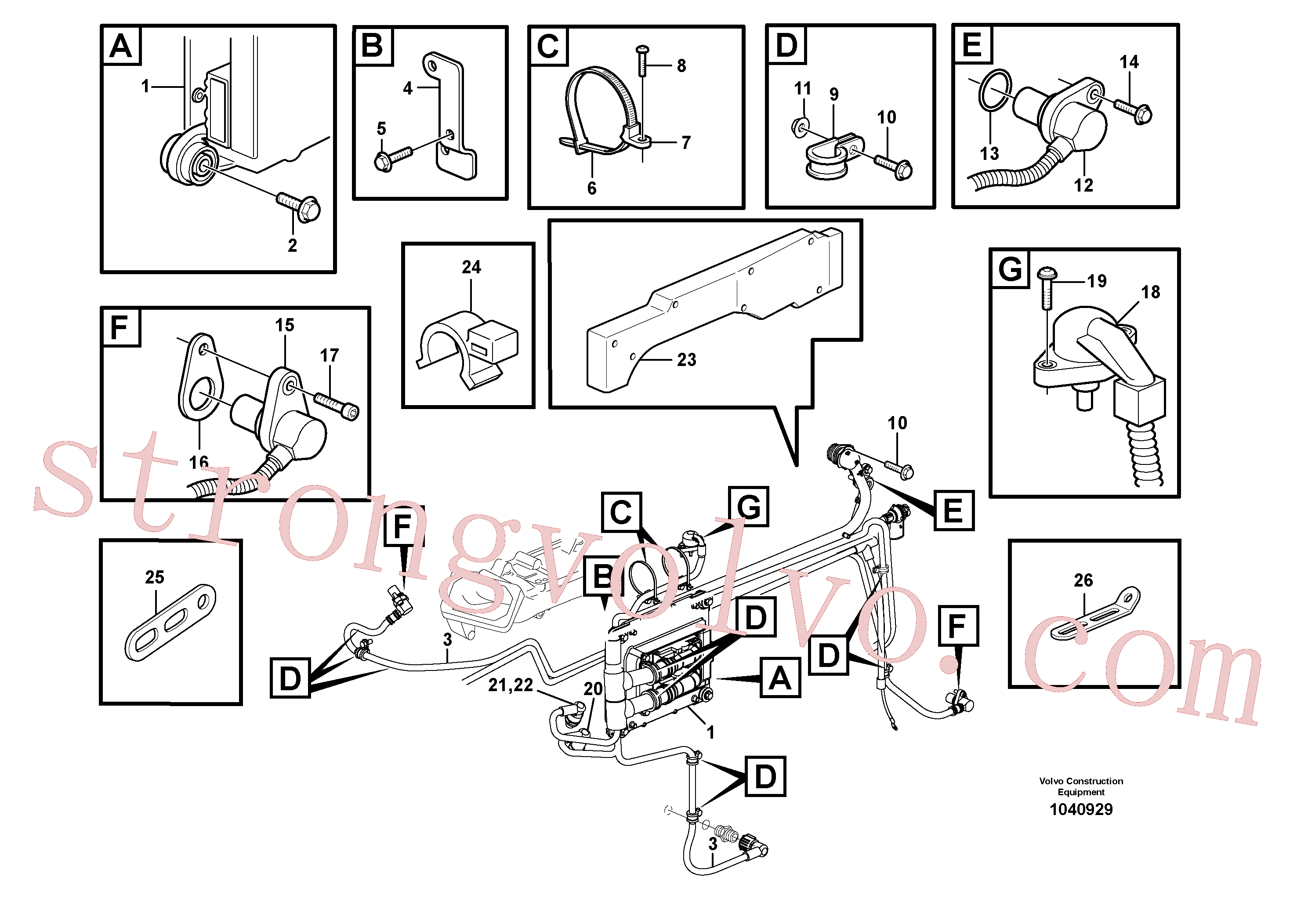 VOE947107 Volvo Cablagem, motor(1040929 Montagem)
