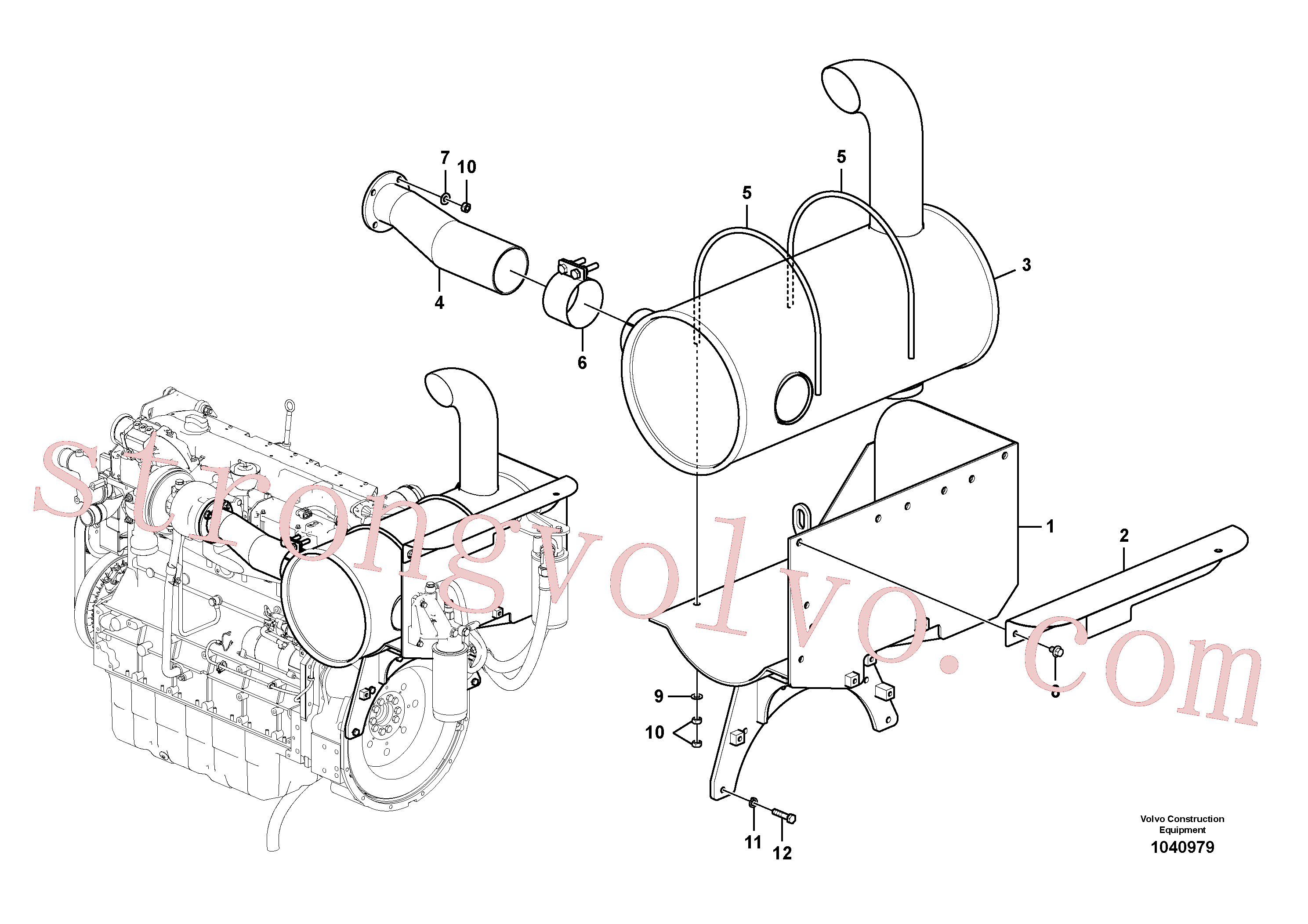 VOE992564 Parafuso sextavado Volvo escavadeira