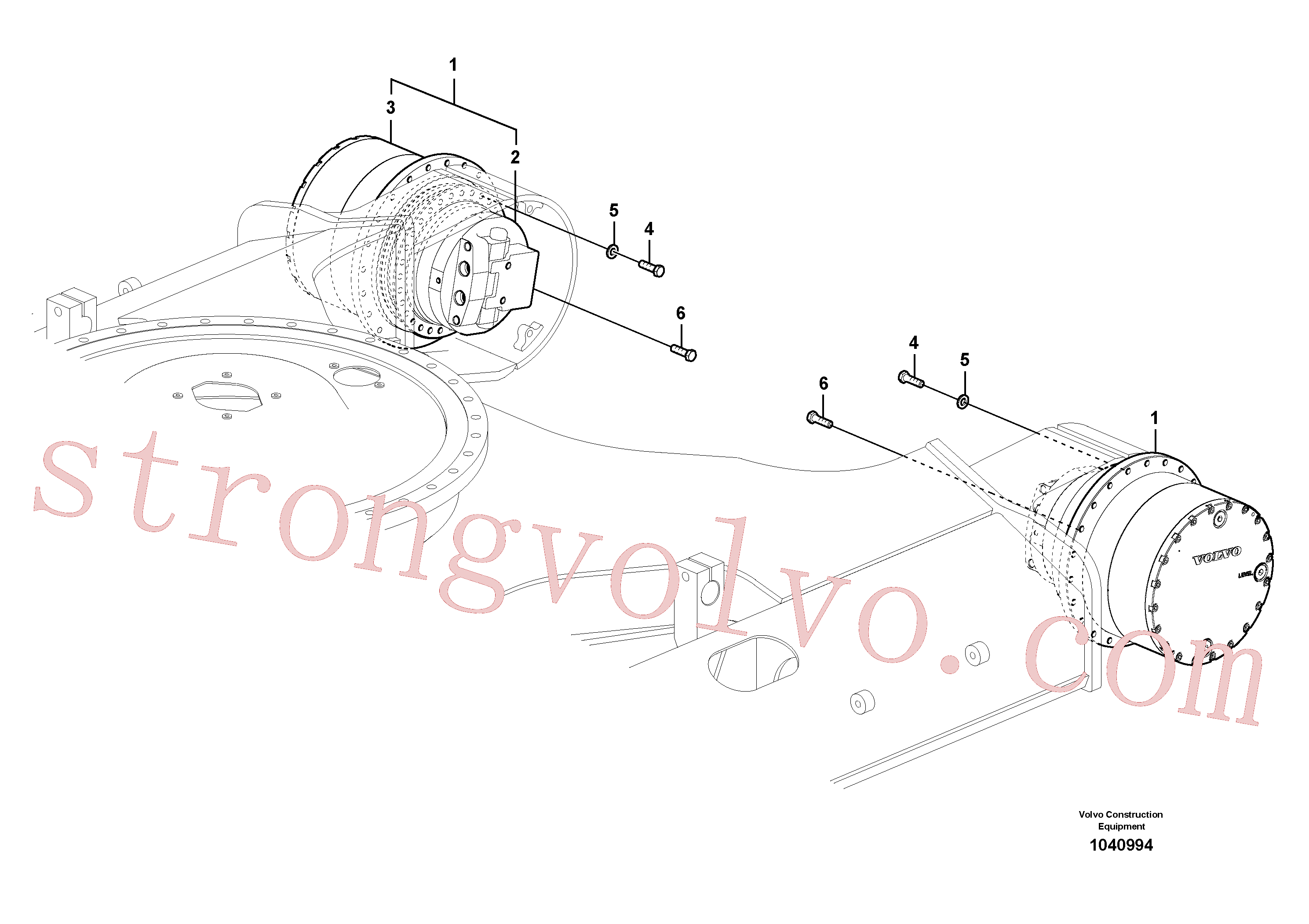 VOE14528281 Volvo Motor de curso com peças de montagem(1040994 Montagem)