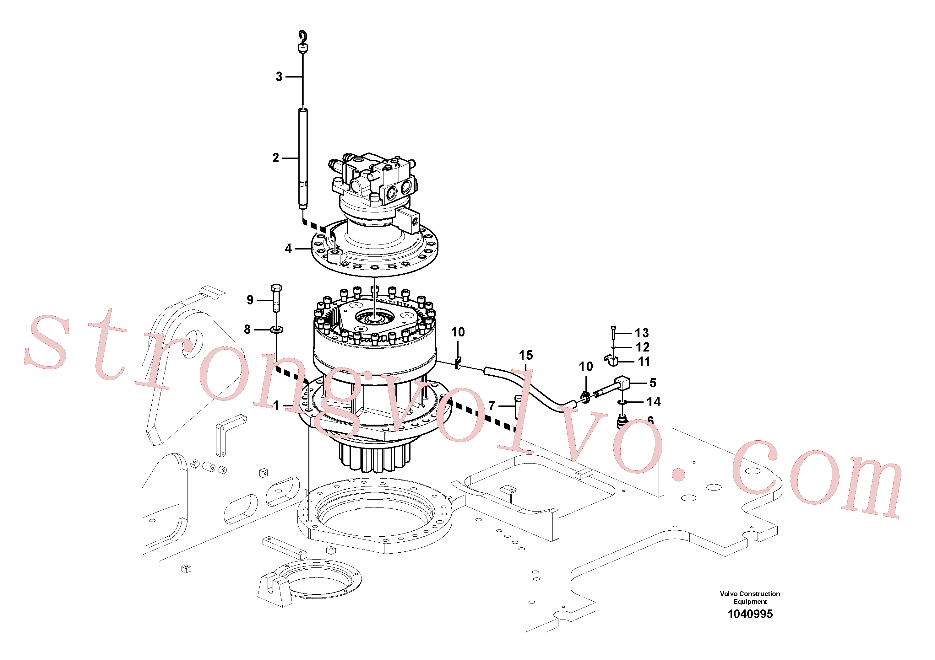 VOE14592186 Volvo Motor de rotação com peças de montagem(1040995 Montagem)