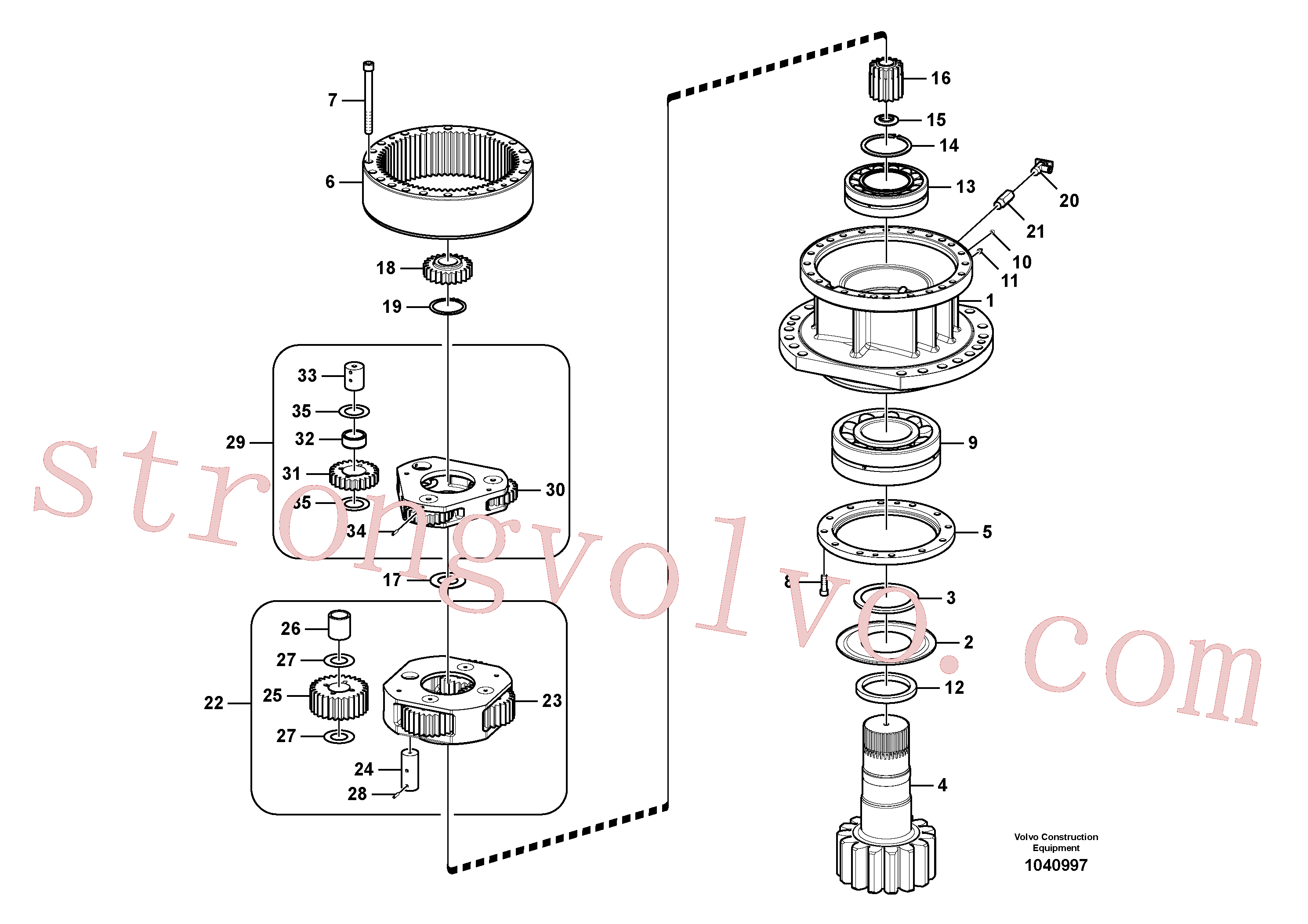 SA9541-01110 Volvo Caixa de velocidades rotativa(1040997 Montagem)