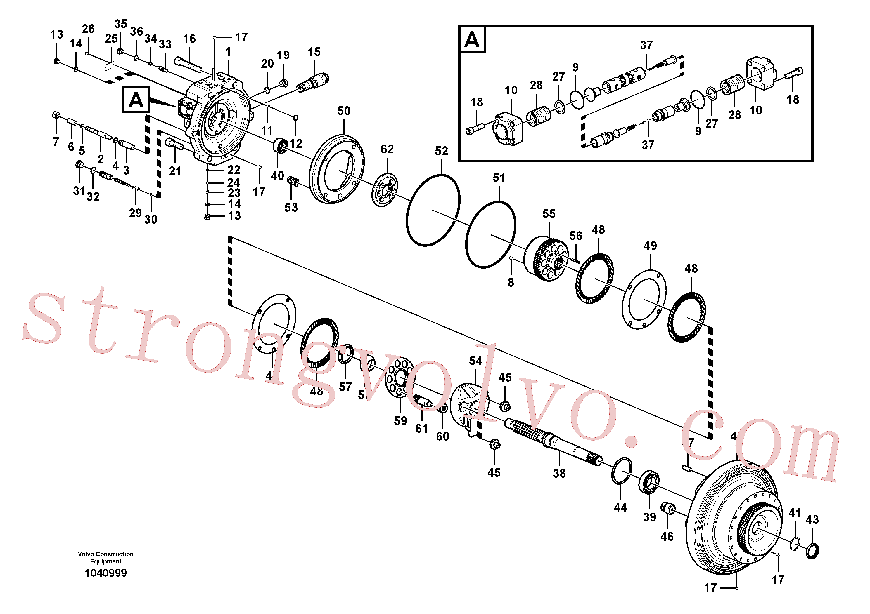 VOE14552647 Volvo Motor de deslocação(1040999 Montagem)