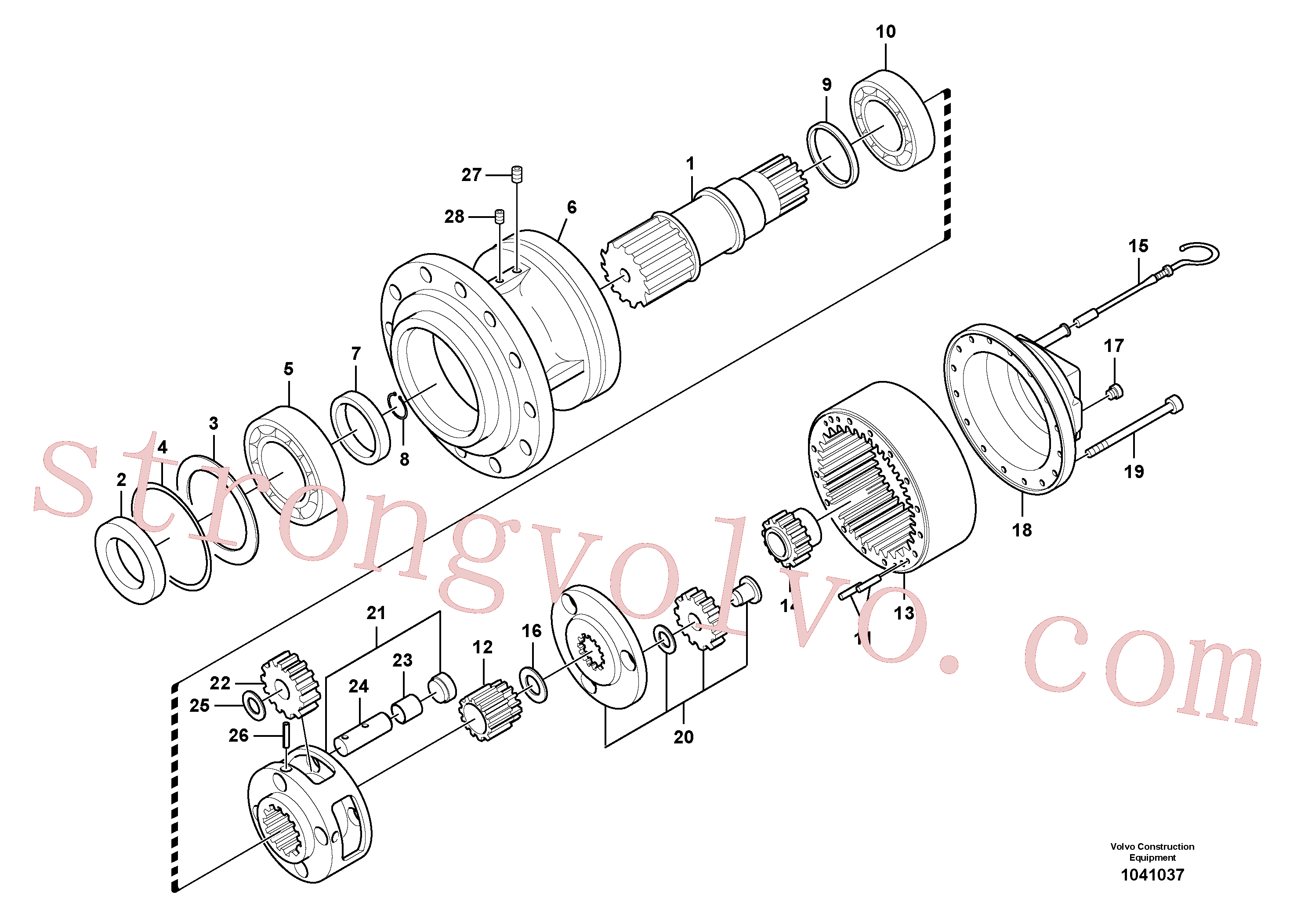 SA8230-22790 Volvo Caixa de velocidades rotativa(1041037 Montagem)