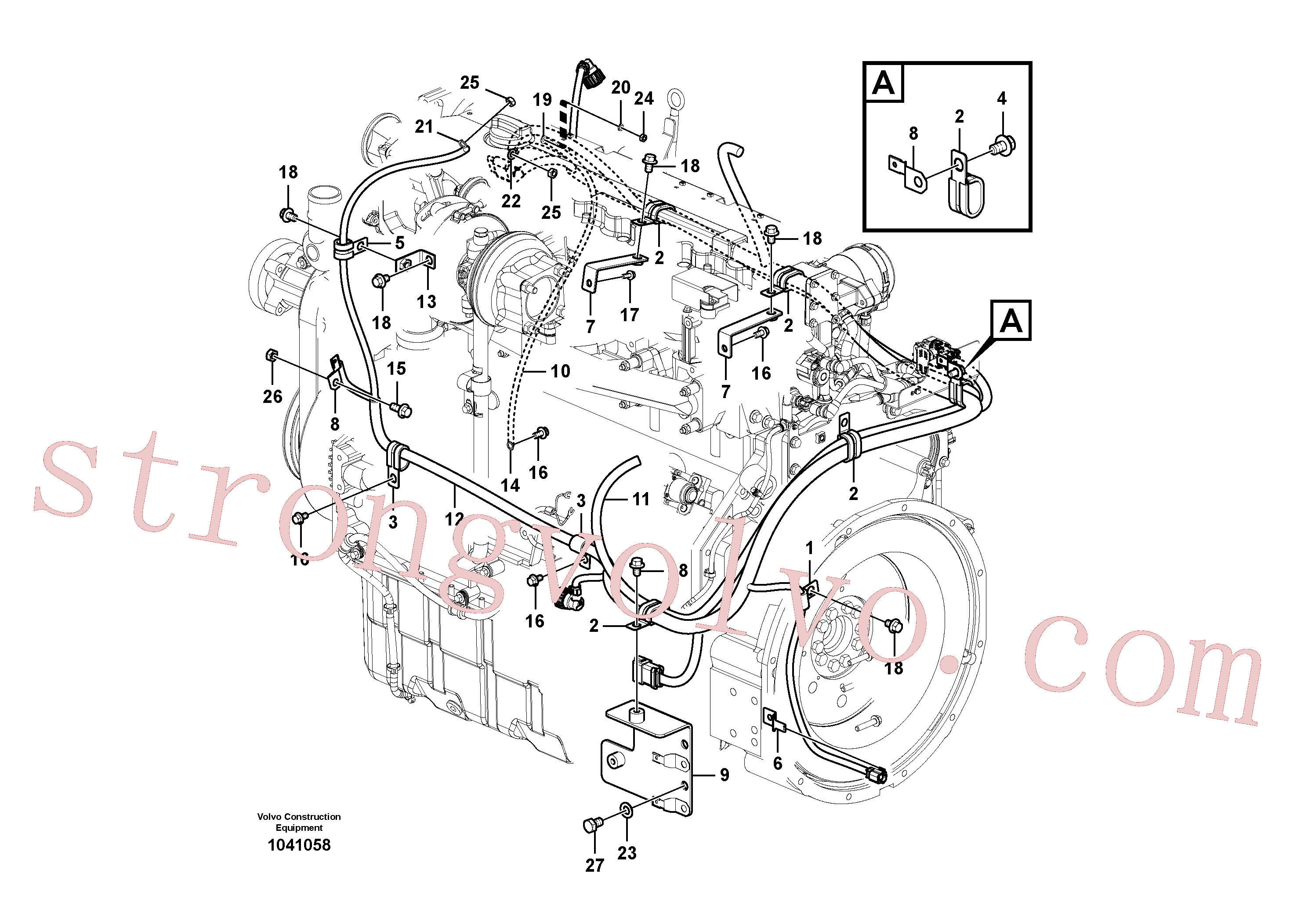 VOE14531305 Volvo Cablagem, motor(1041058 Montagem)