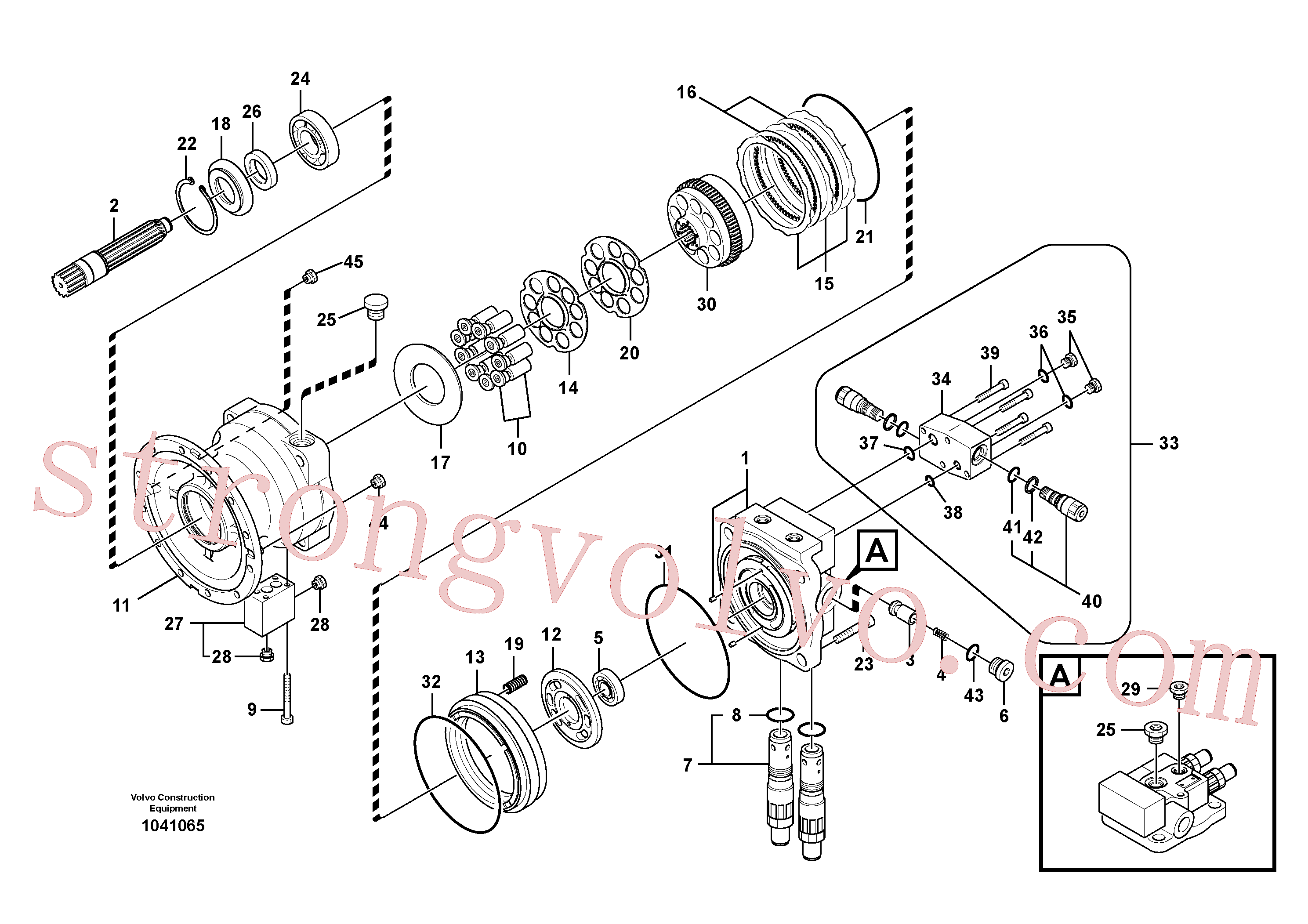 VOE14562615 Volvo Motor de rotação(1041065 Montagem)