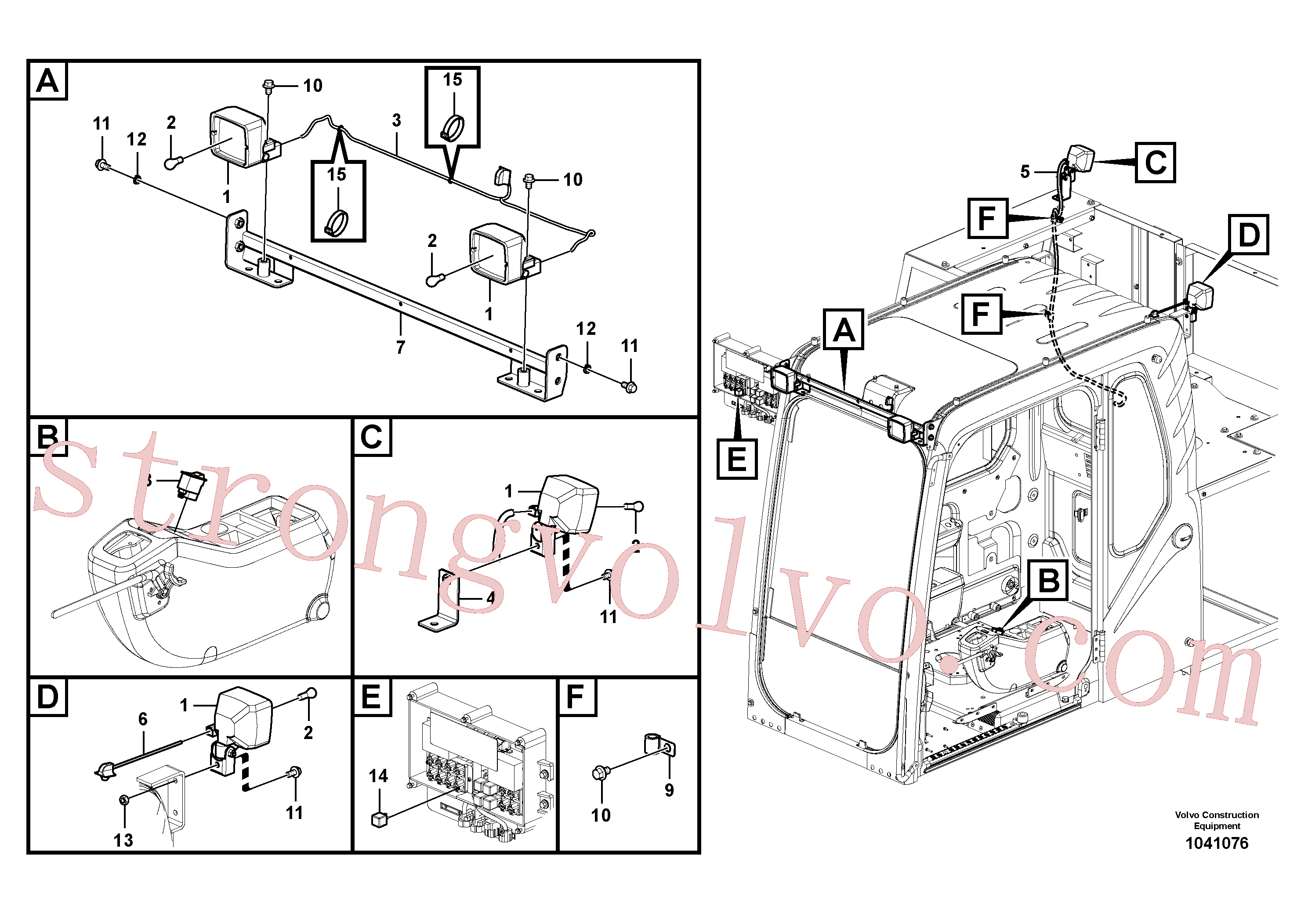 SA9314-02100 Volvo Luzes de trabalho, extra(1041076 Montagem)