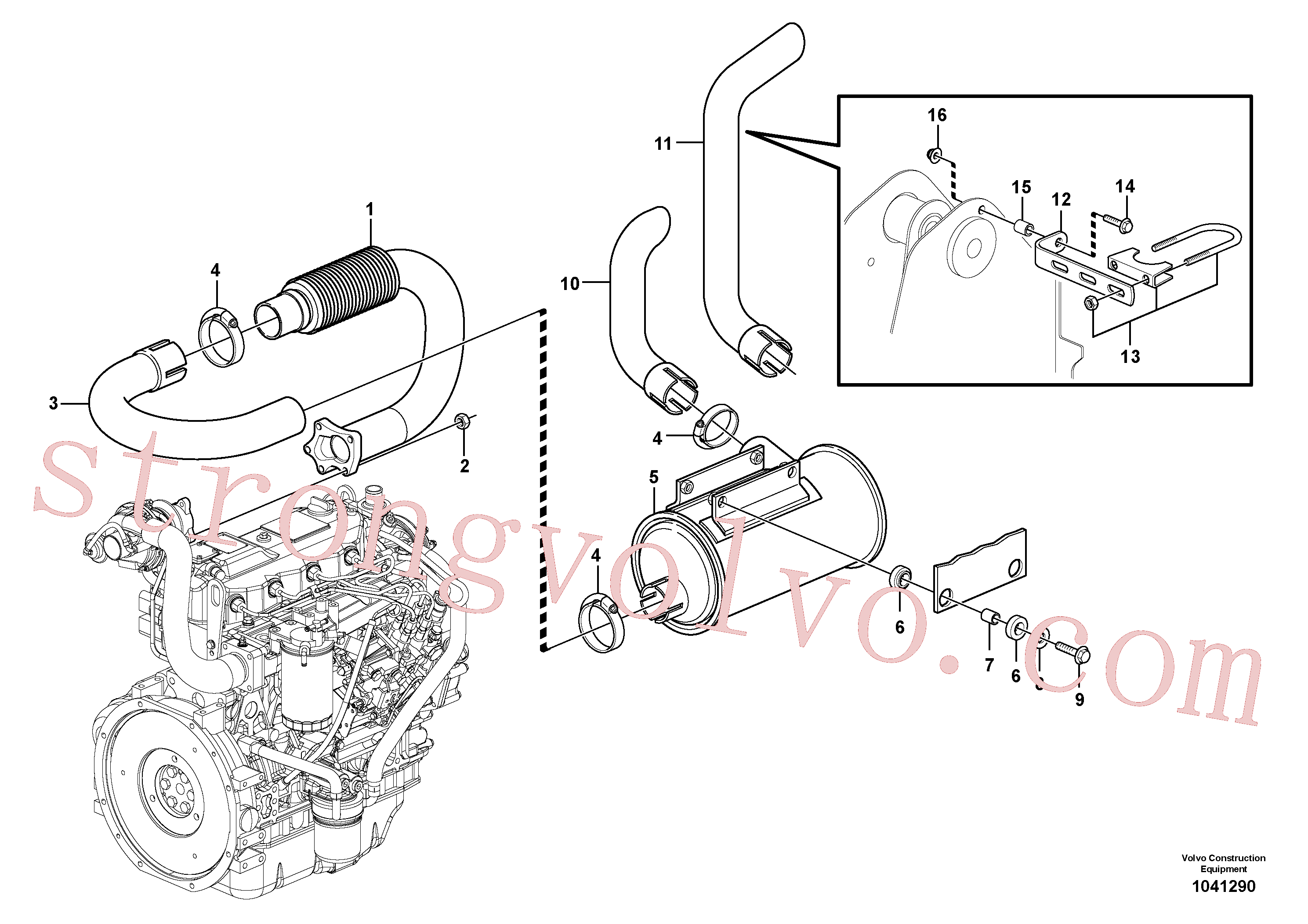 VOE930440 Volvo Sistema de escape(1041290 Montagem)
