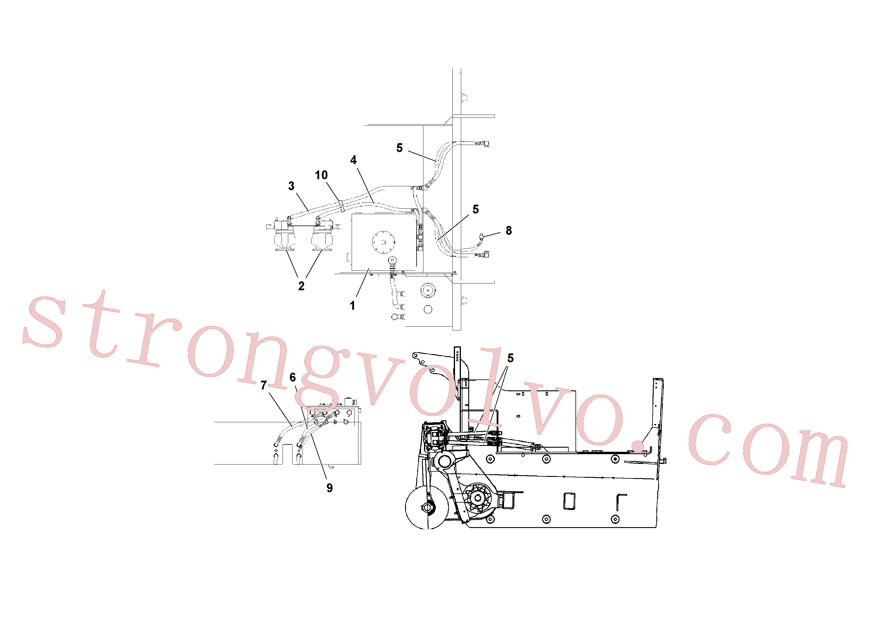 Volvo Montagem RM20949392 Mangueira hidráulica Acessórios