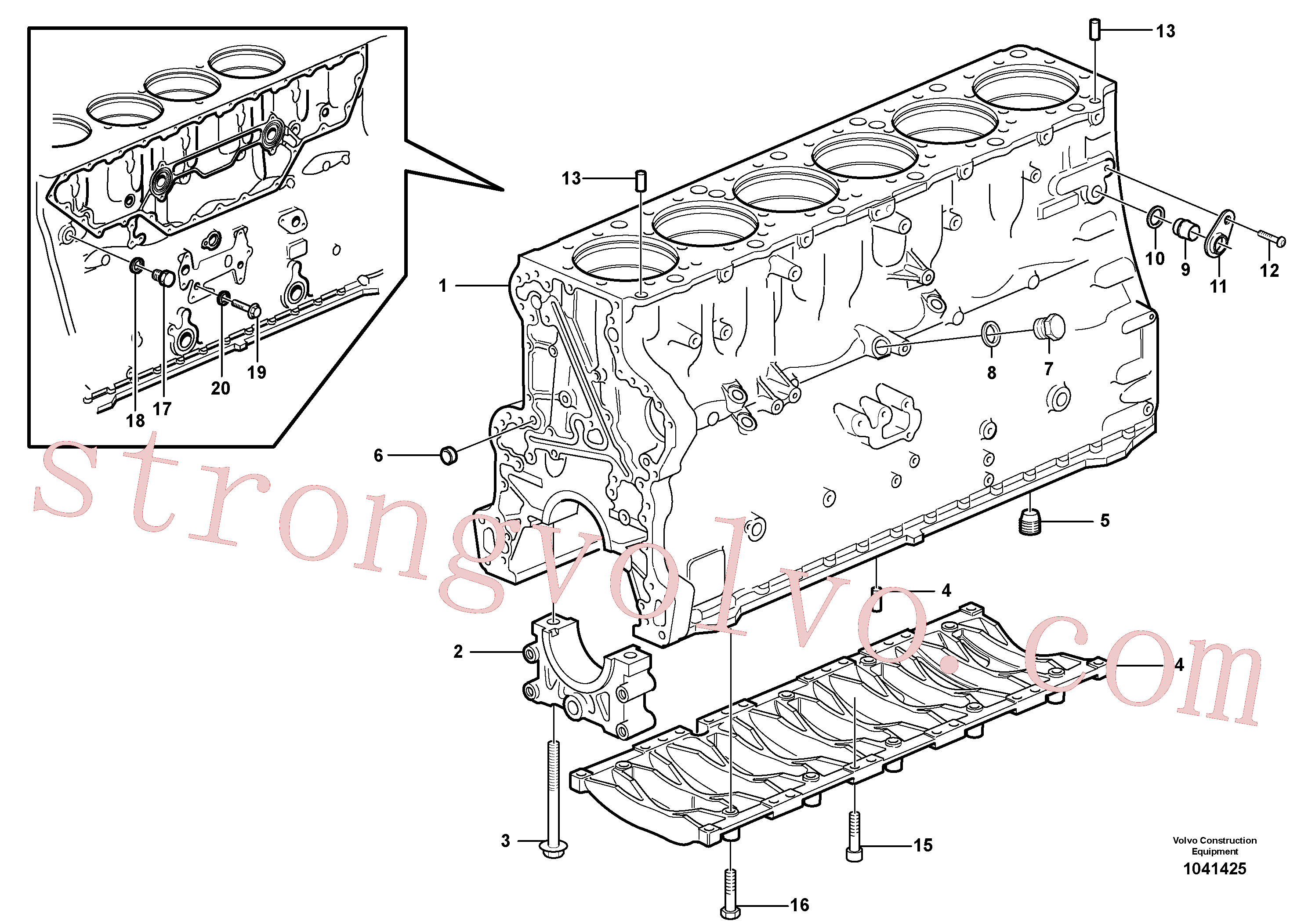 SA9041-21012 Volvo Bloco do motor(1041425 Montagem)
