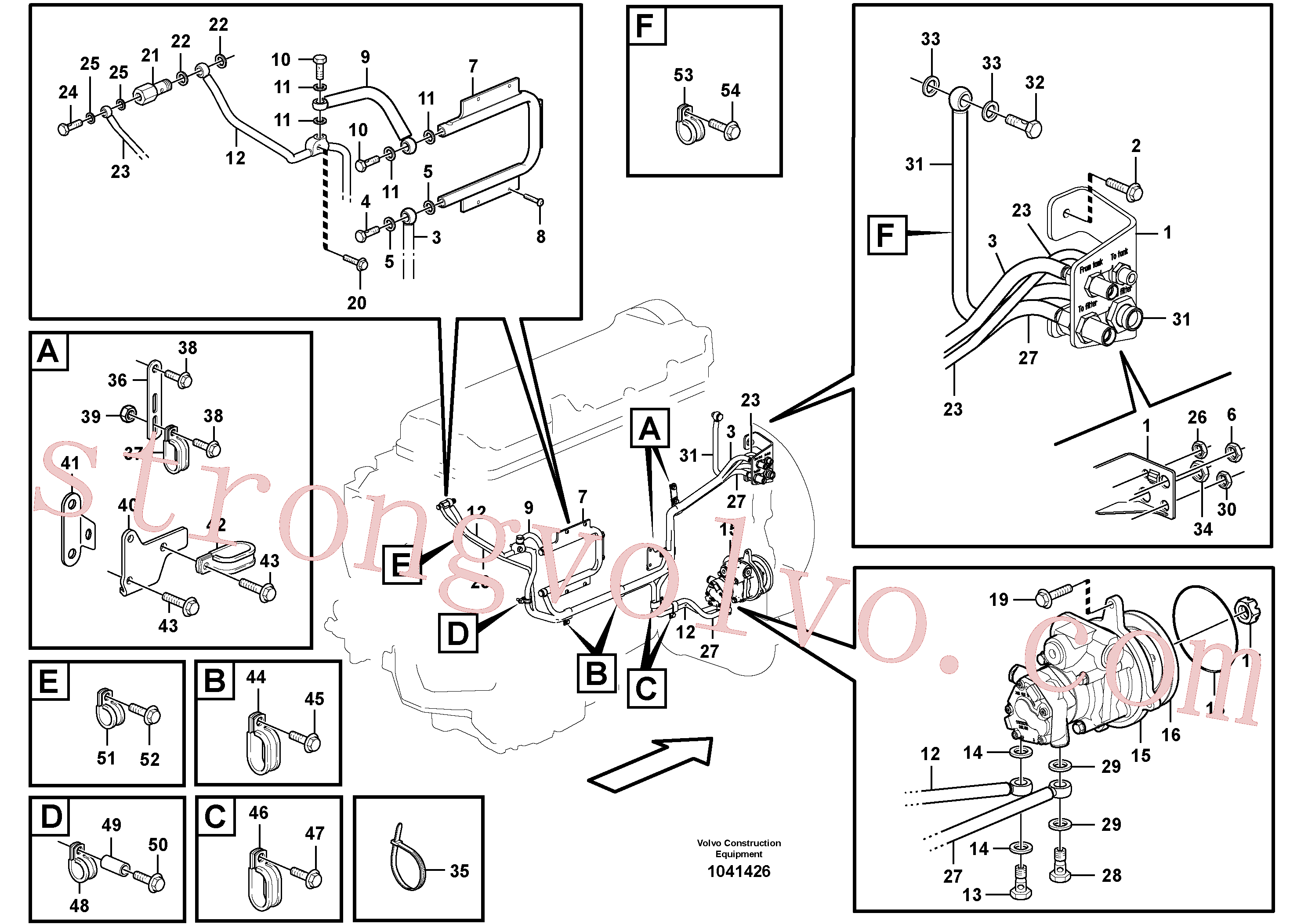 VOE13965537 Volvo Tubos de combustível, bomba de combustível(1041426 Montagem)