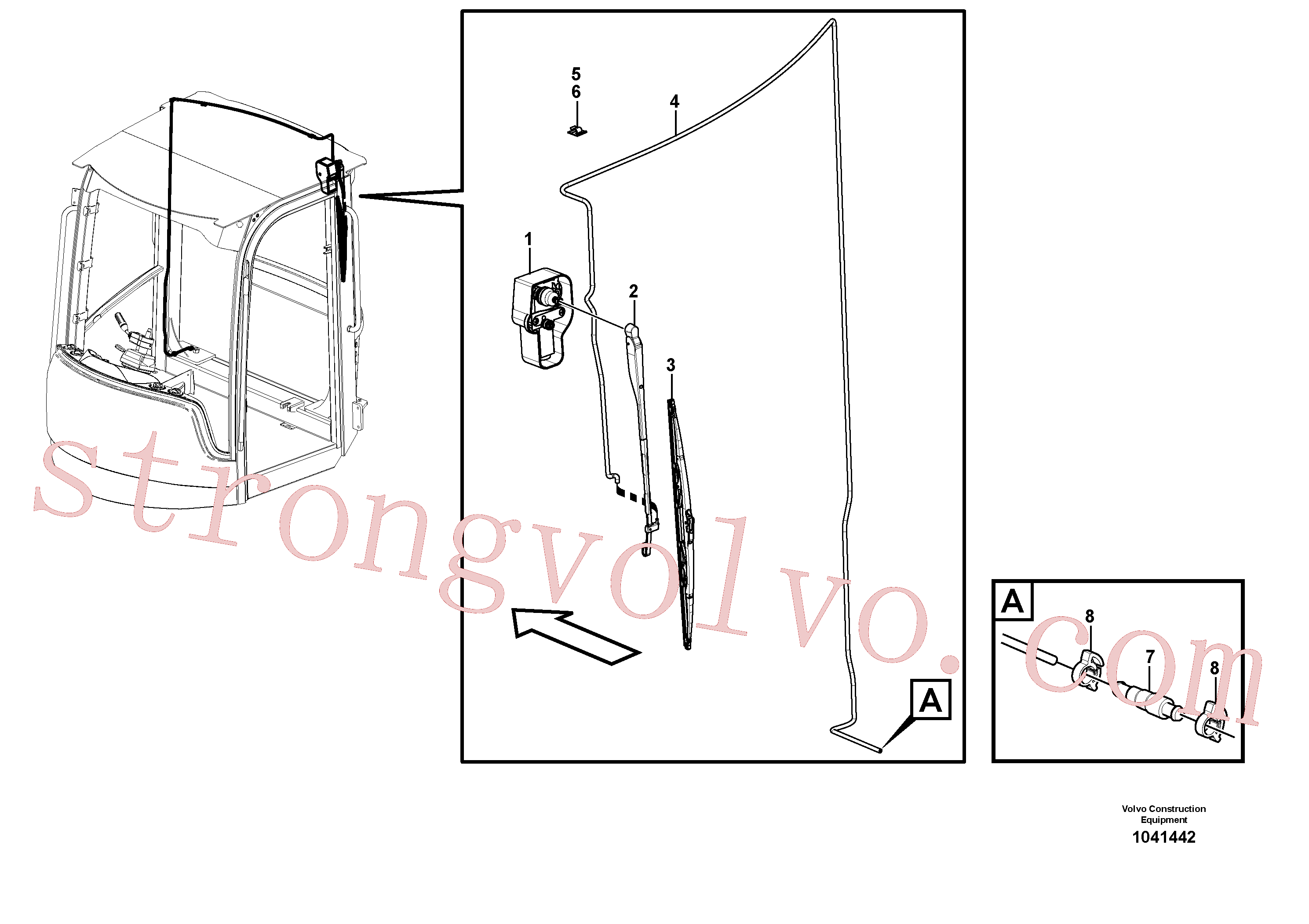 VOE11305436 Volvo Limpa pára-brisas, traseiro(1041442 Montagem)
