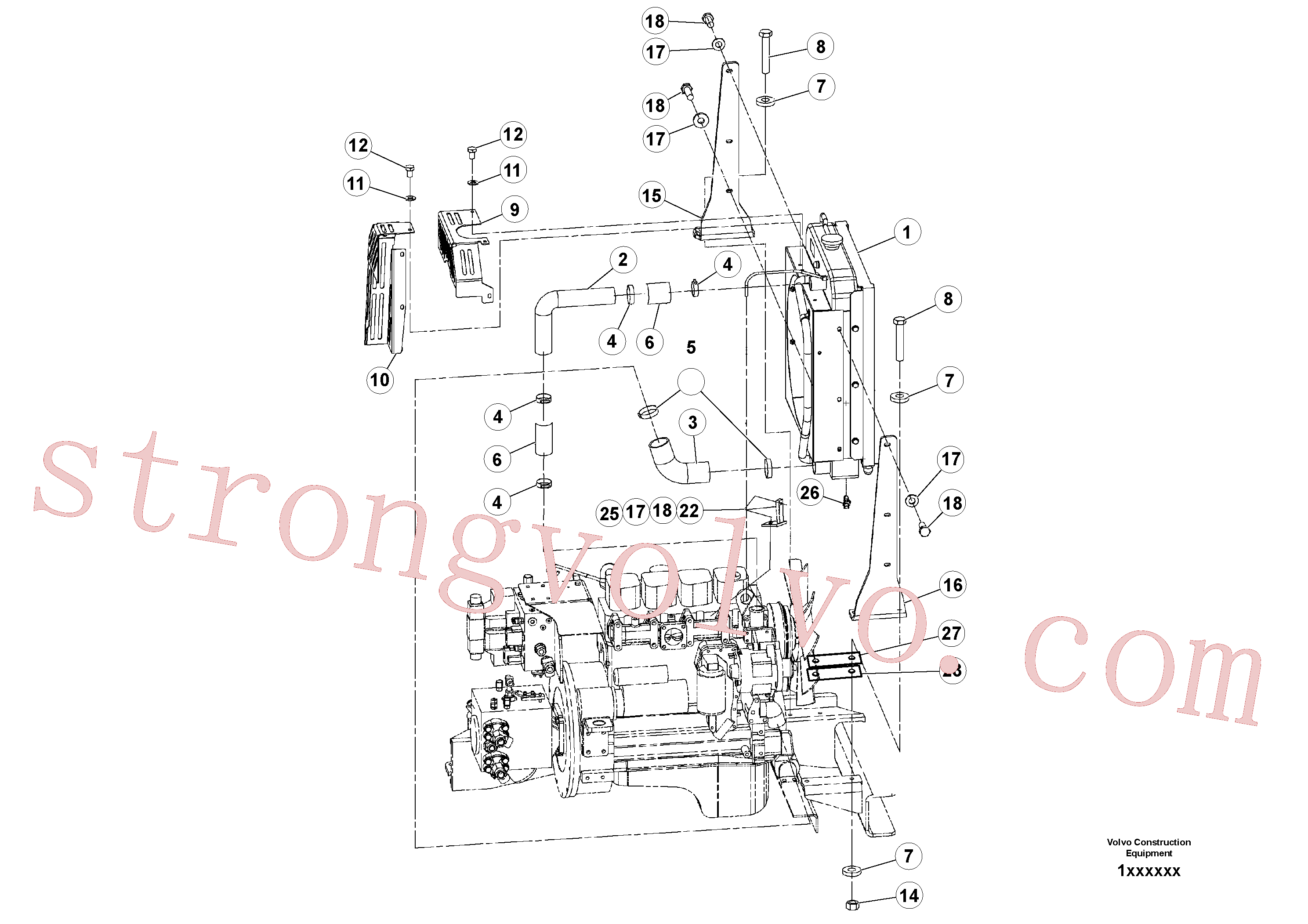 RM97113690 Volvo Conjunto do radiador/refrigerador de óleo(1041498 Montagem)