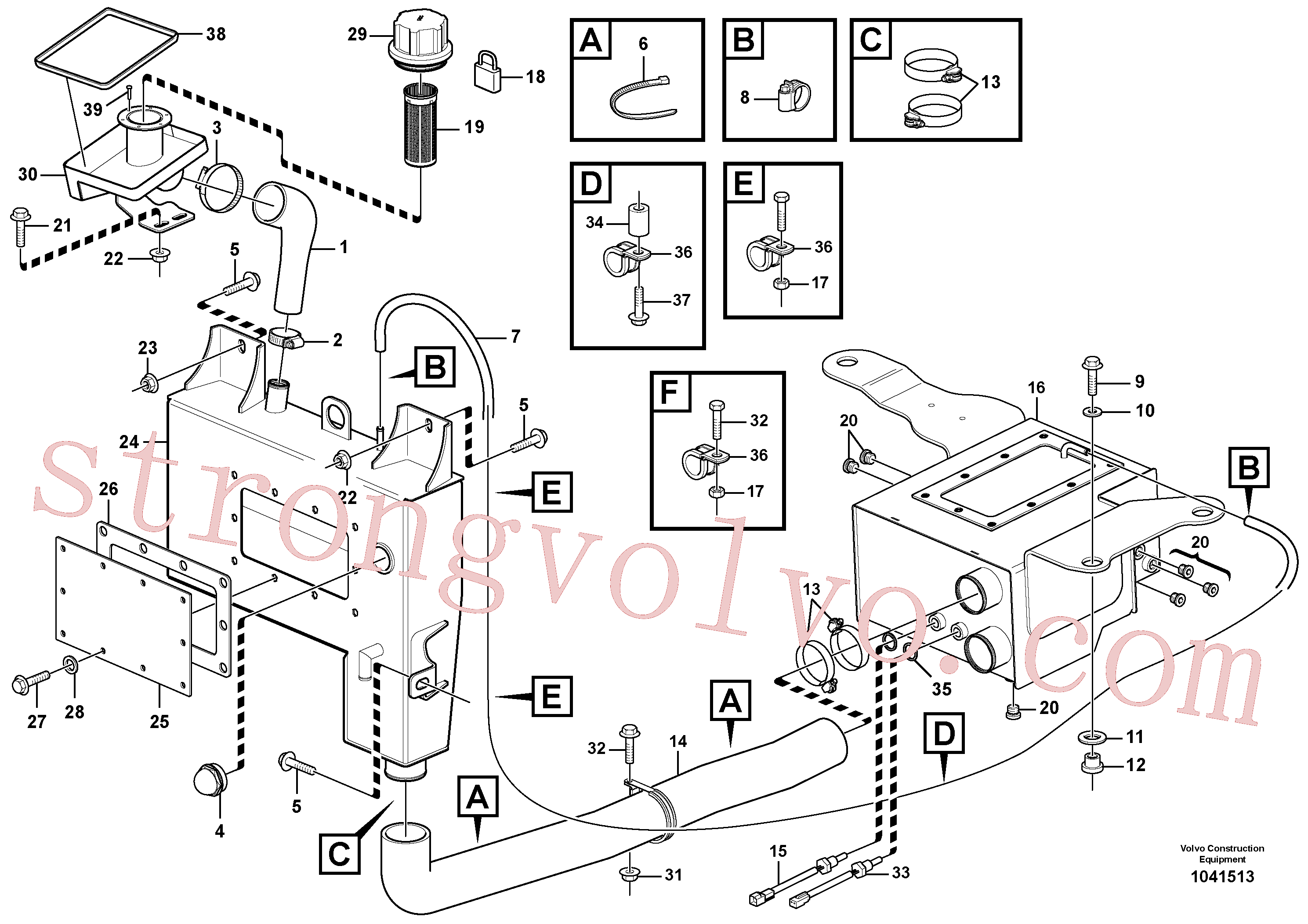 VOE11418633 Volvo Depósito de óleo hidráulico(1041513 Montagem)