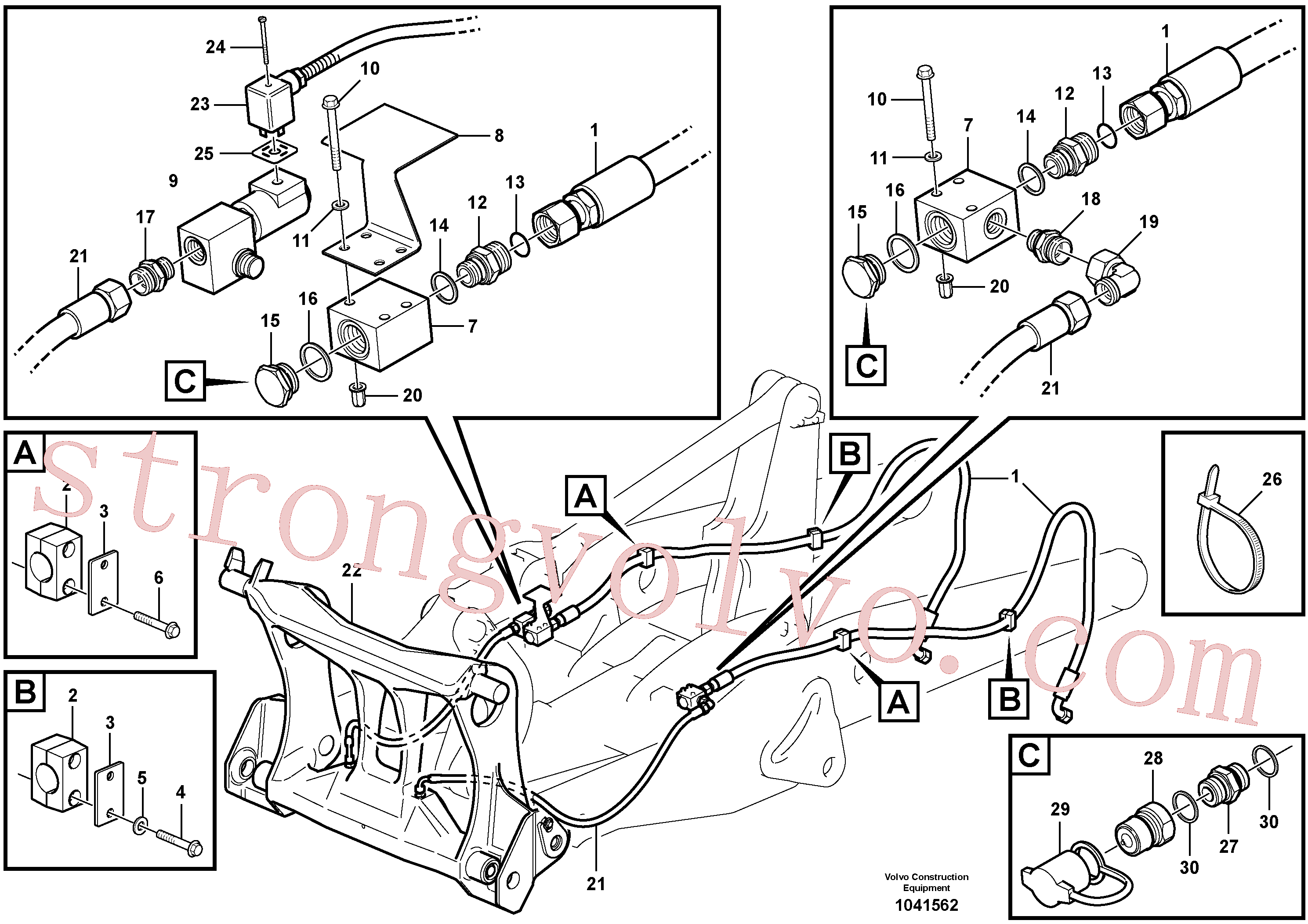 VOE11306032 Volvo Suporte de implemento(1041562 Montagem)