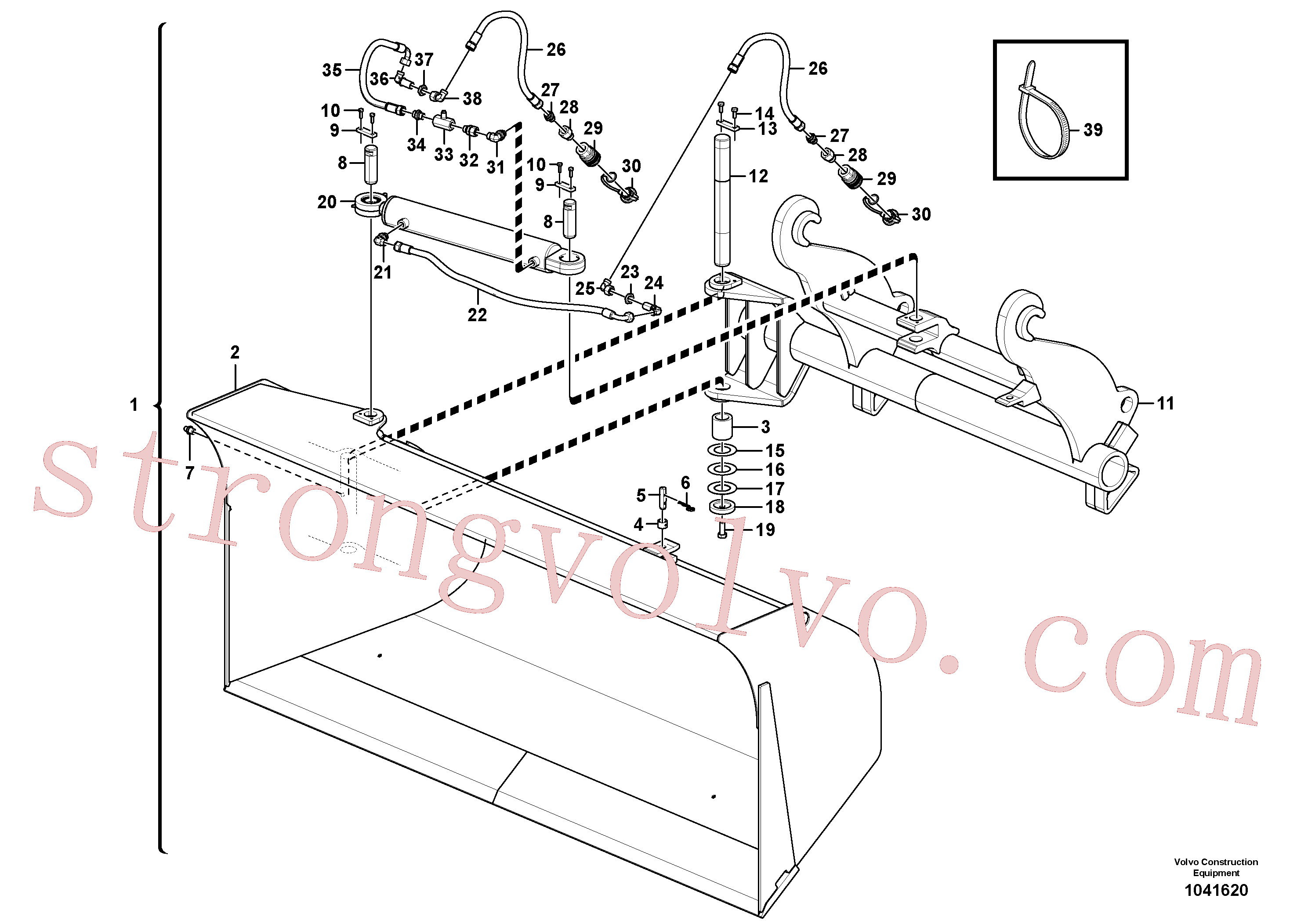VOE11305195 Volvo Balde de inclinação lateral(1041620 Montagem)
