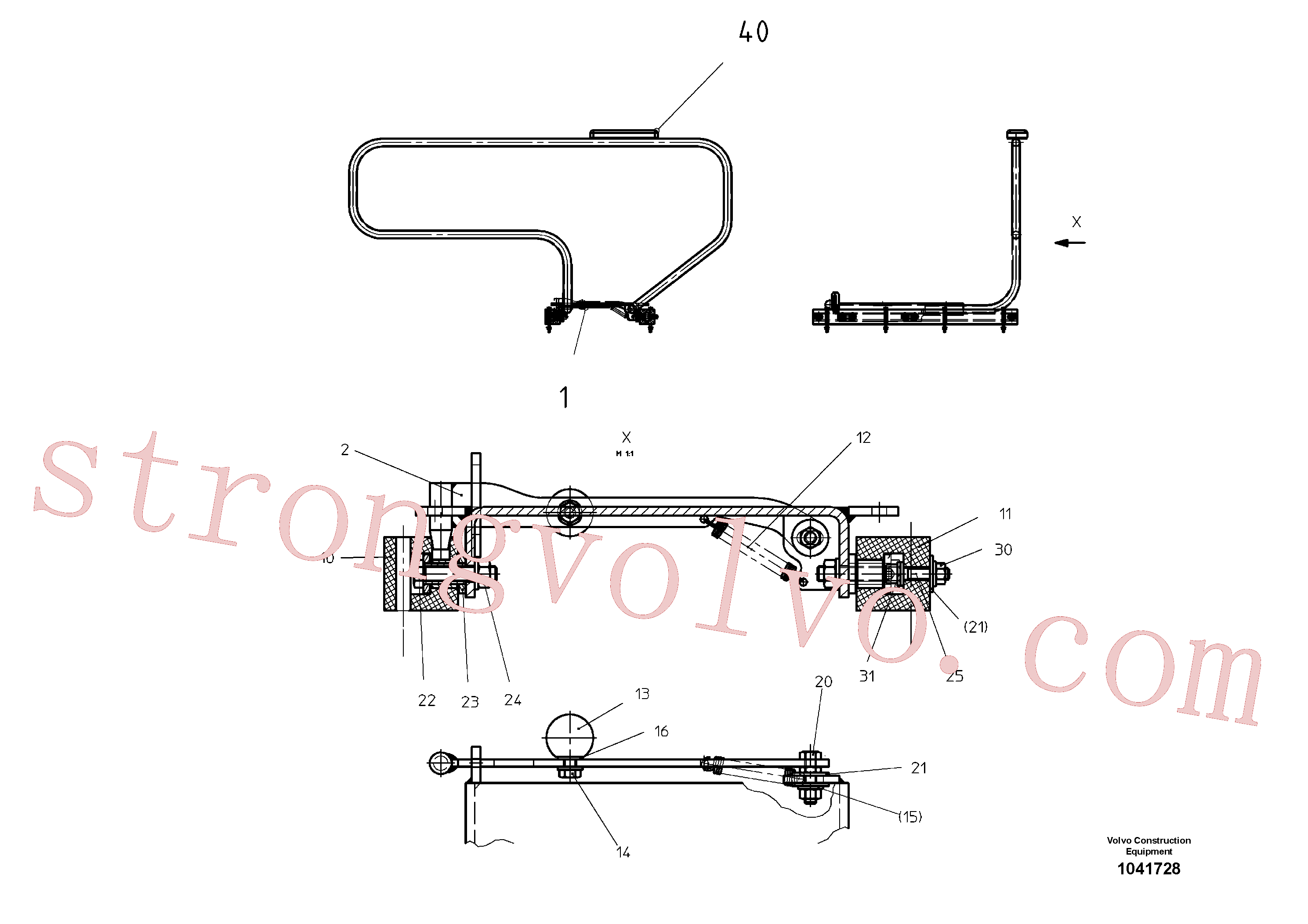 RM96713763 Volvo Consola do banco(1041728 Montagem)