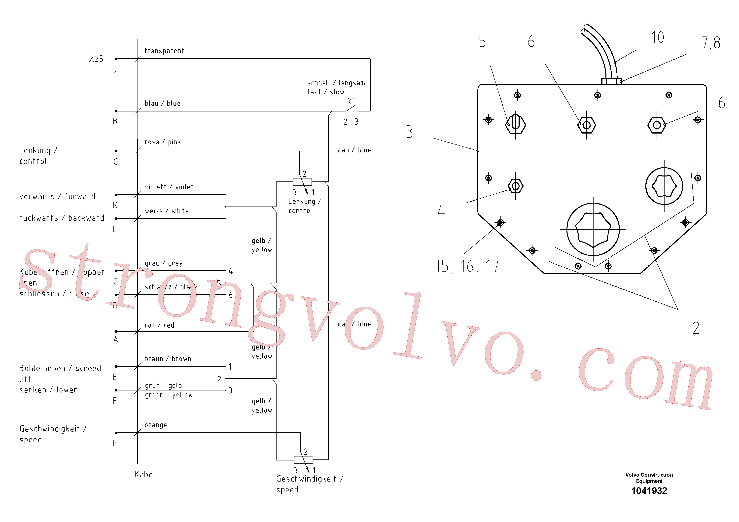 China Made RM80810047 Interruptor Volvo Acessórios para escavadeira