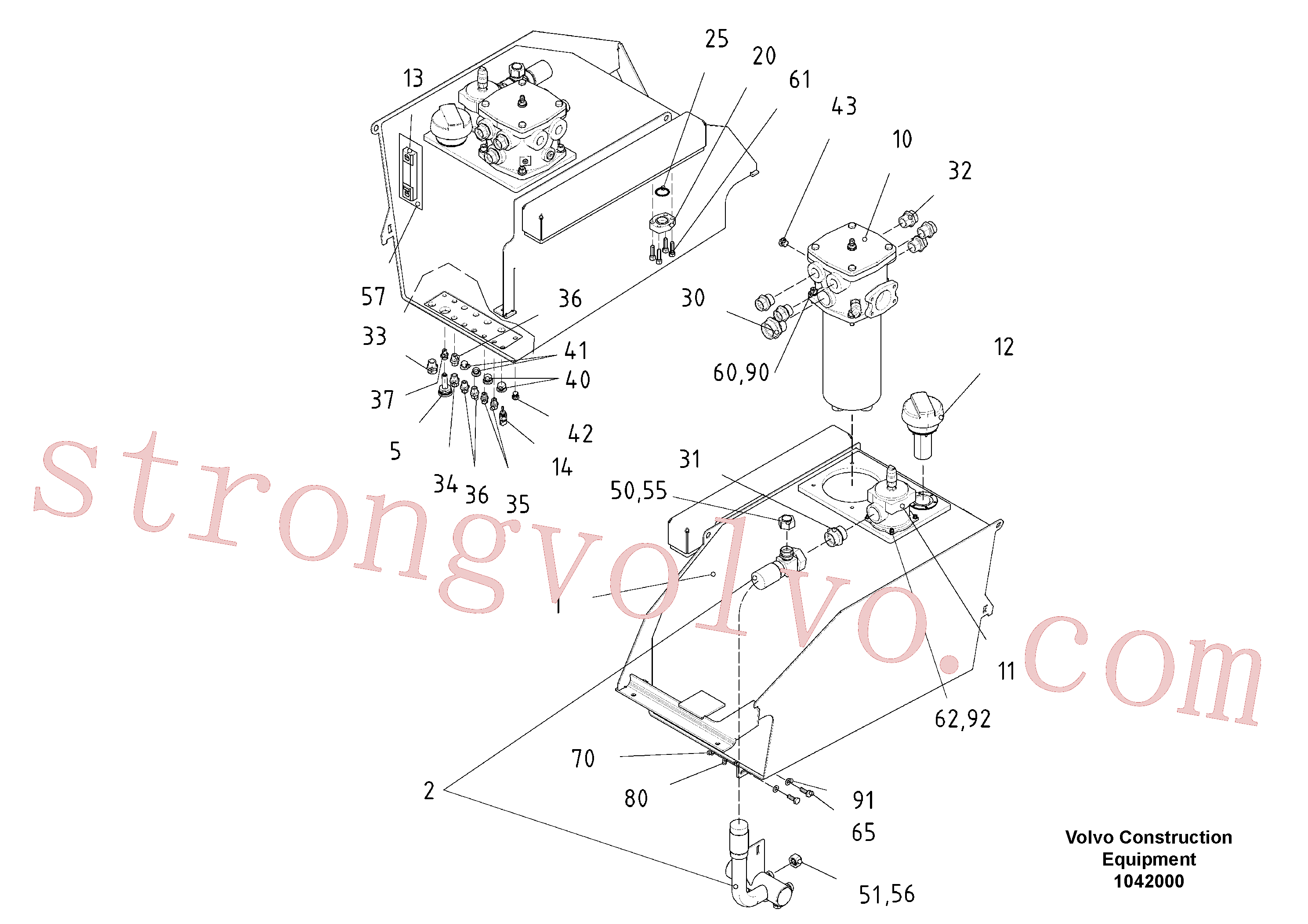 RM14089767 Volvo Depósito do óleo, pré-montado(1042000 Montagem)