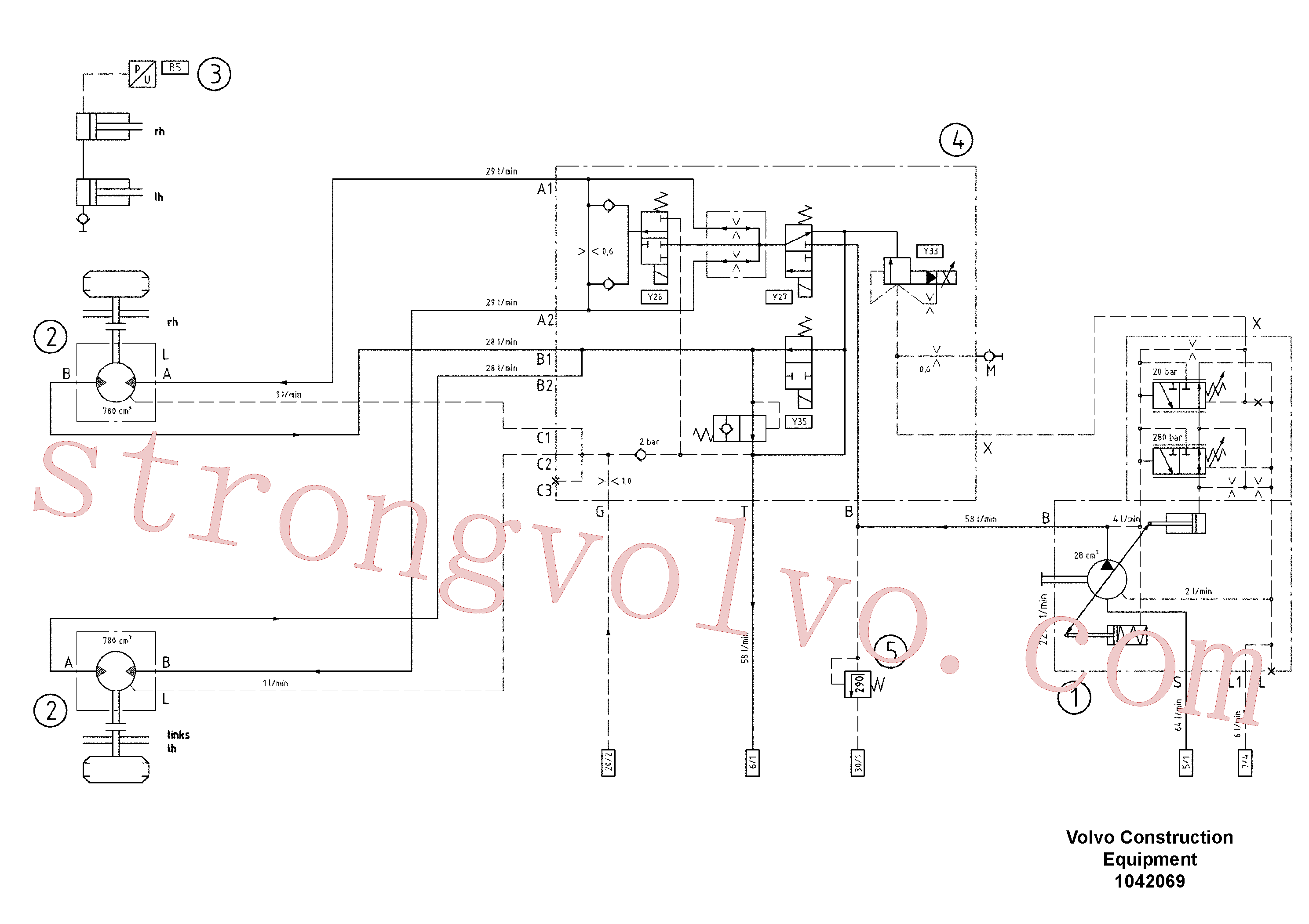 RM14069264 Volvo Diagrama hidráulico(1042069 Montagem)