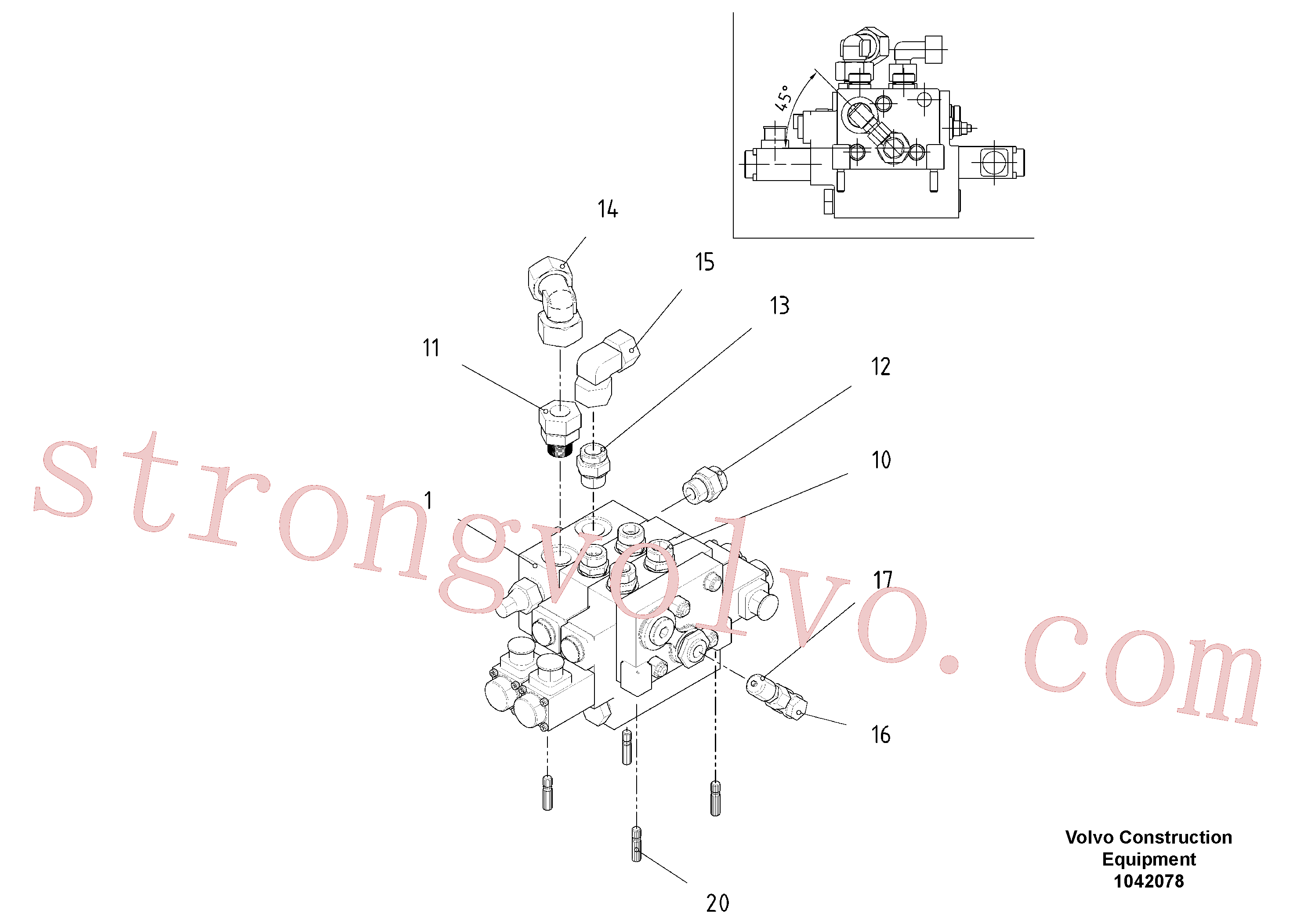 RM13977541 Volvo Bloco de válvulas do espigão(1042078 Montagem)