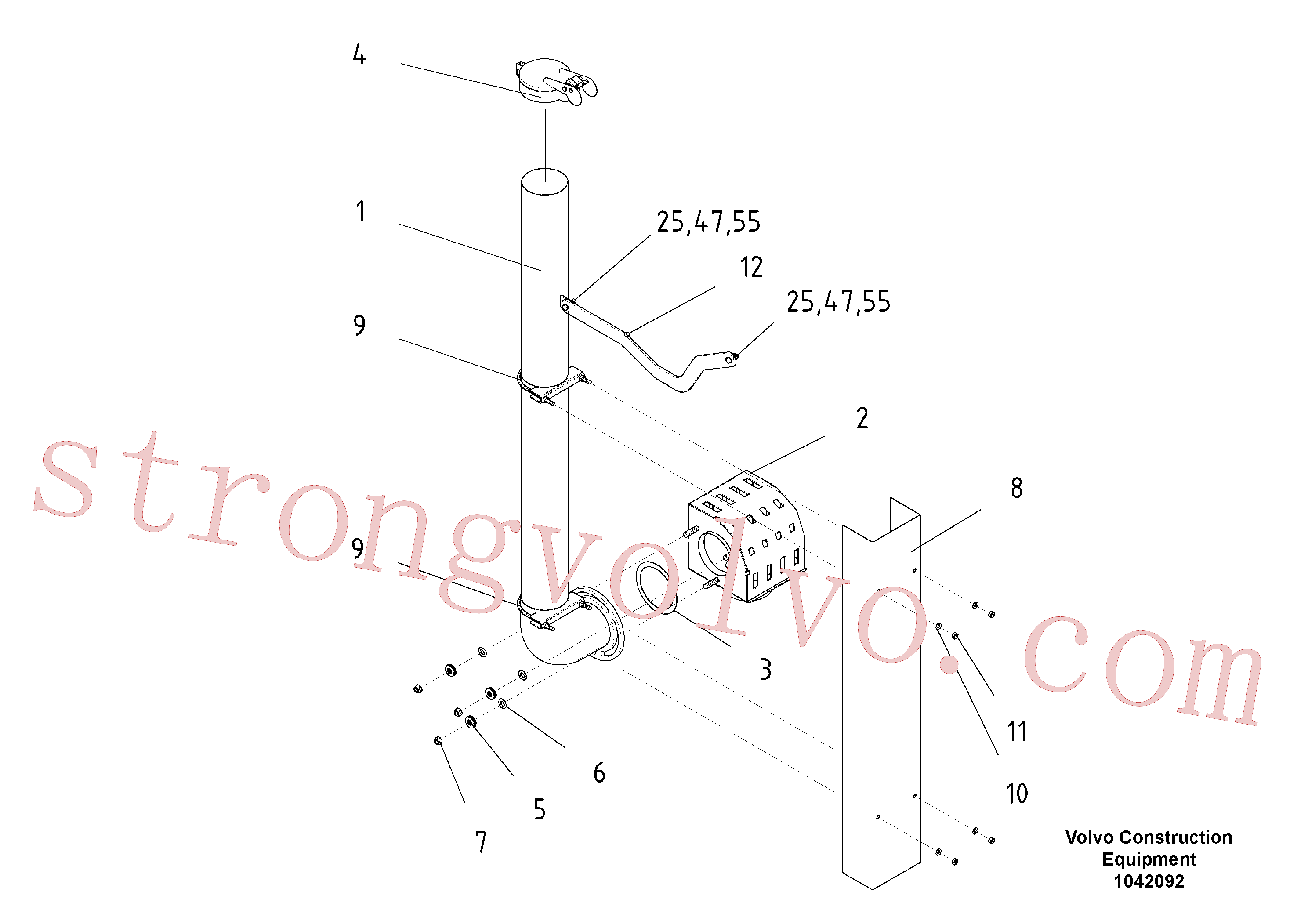 RM14136147 Volvo Inclinação, escape(1042092 Montagem)