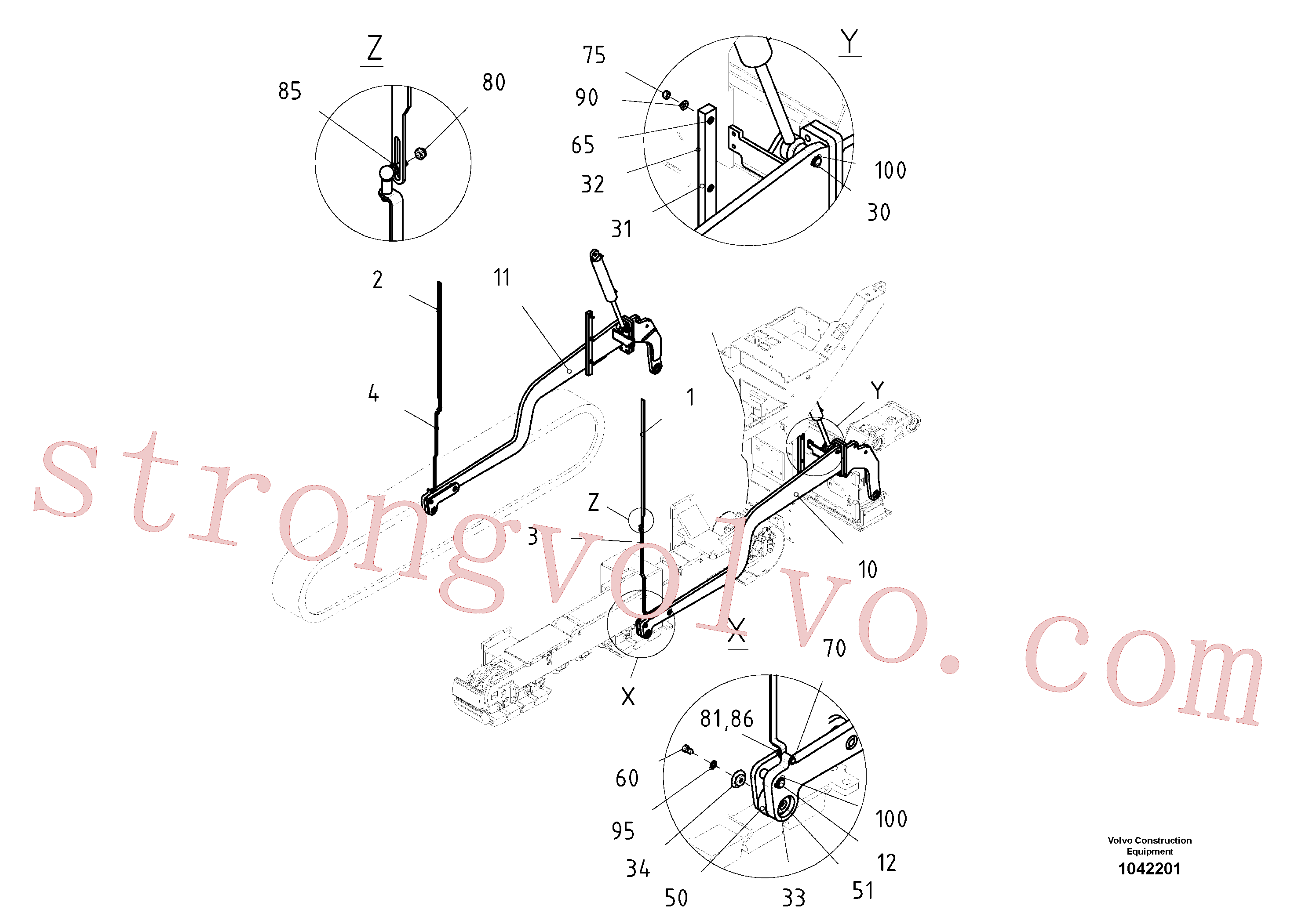 RM14272462 Volvo Braços de reboque, divisor(1042201 Montagem)