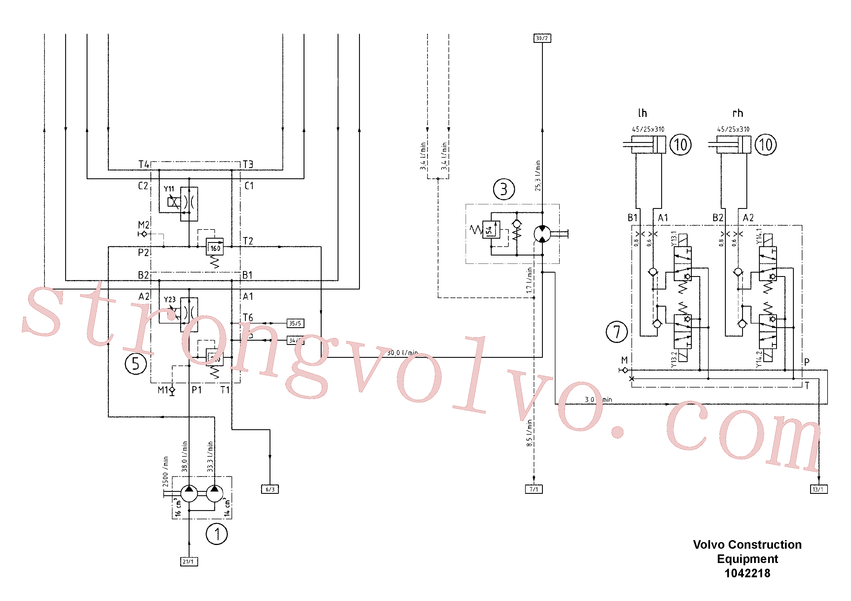 RM54699962 Volvo Diagrama hidráulico(1042218 Montagem)