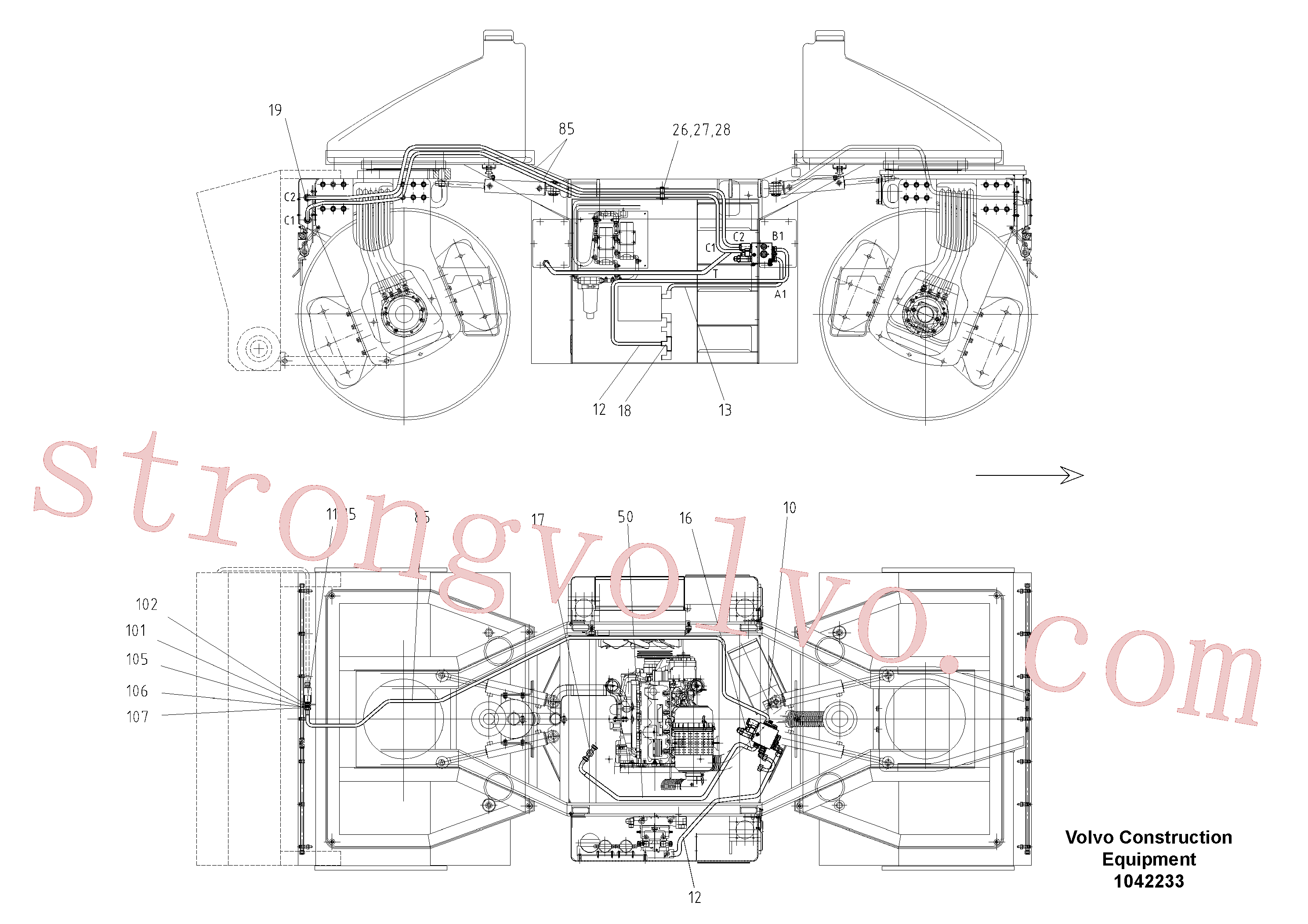 RM14090336 Volvo Ligação de espalhador de betonilha(1042233 Montagem)
