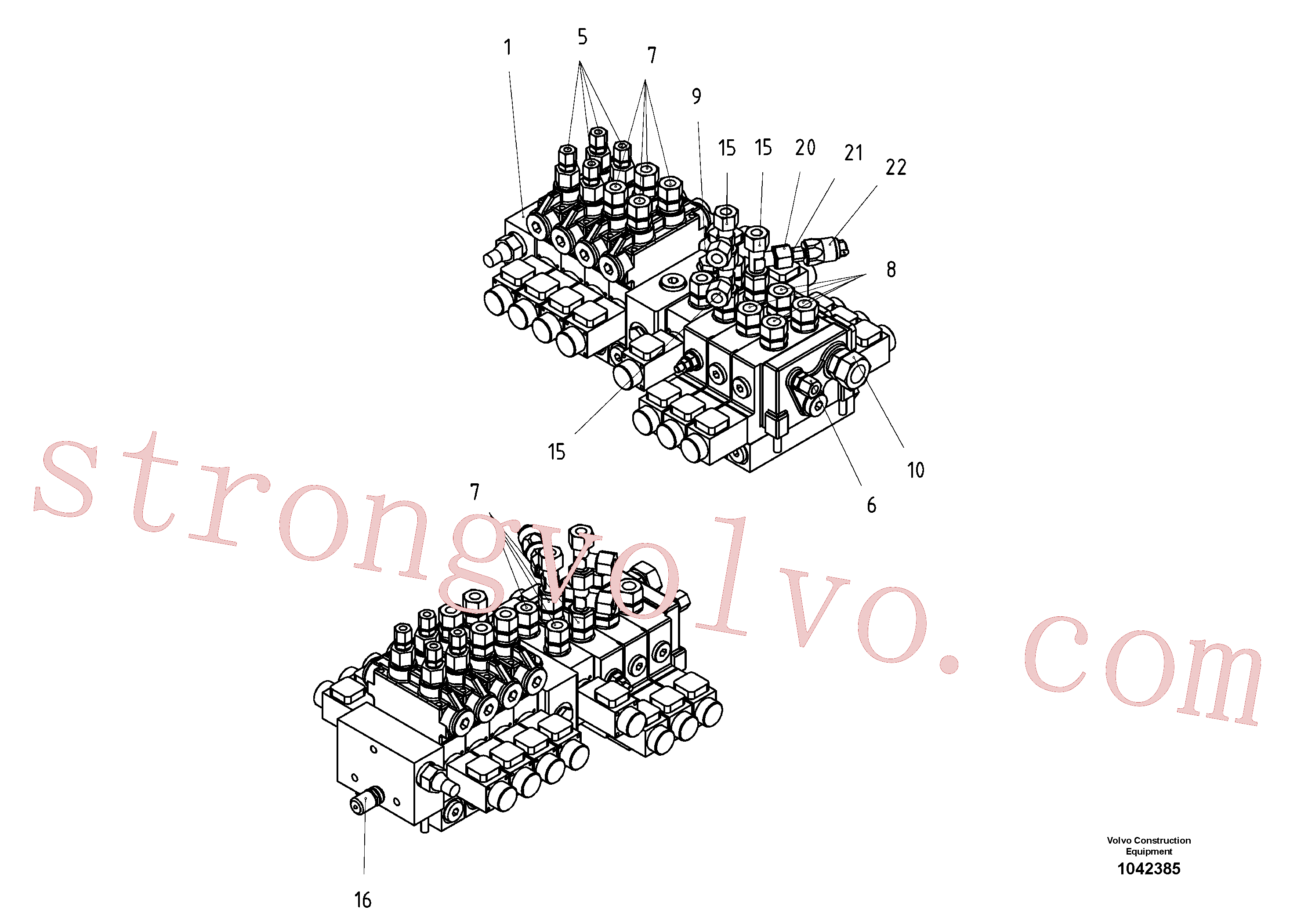 RM13943774 Volvo Bloco de válvulas do espigão(1042385 Montagem)