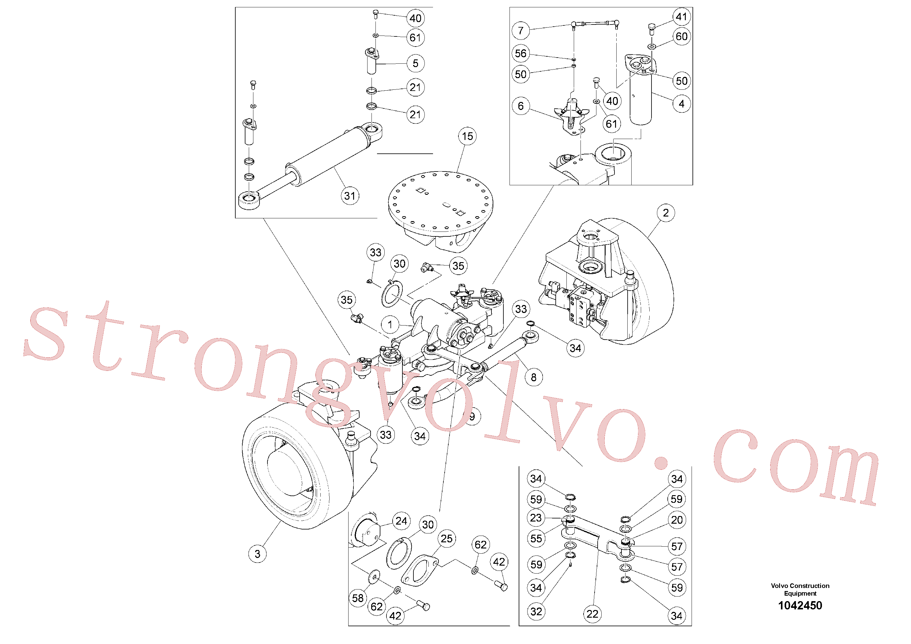 RM58824509 Volvo Conjunto do eixo dianteiro(1042450 Montagem)