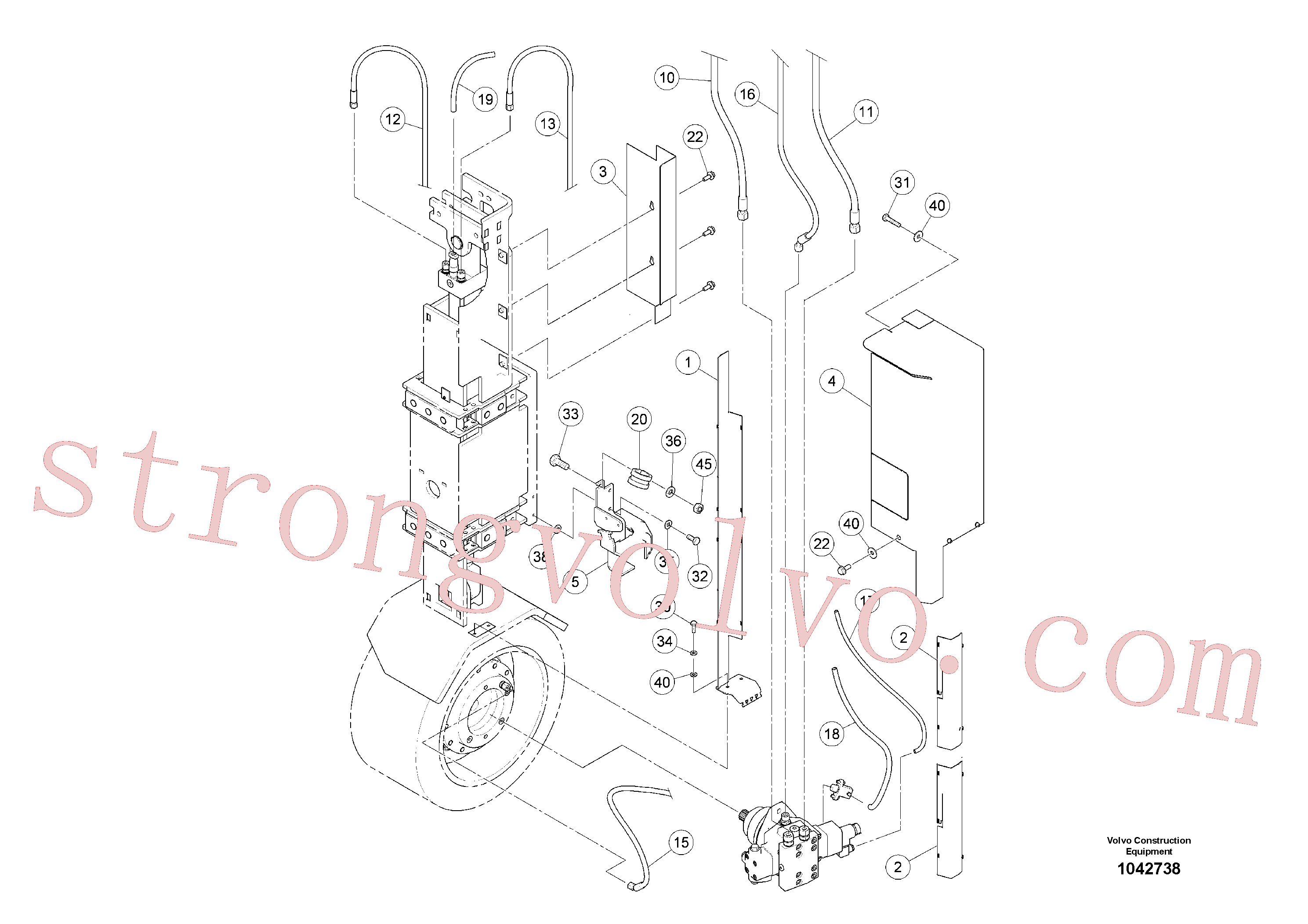 RM13943014 Volvo Sistema hidráulico, suporte da roda(1042738 Montagem)