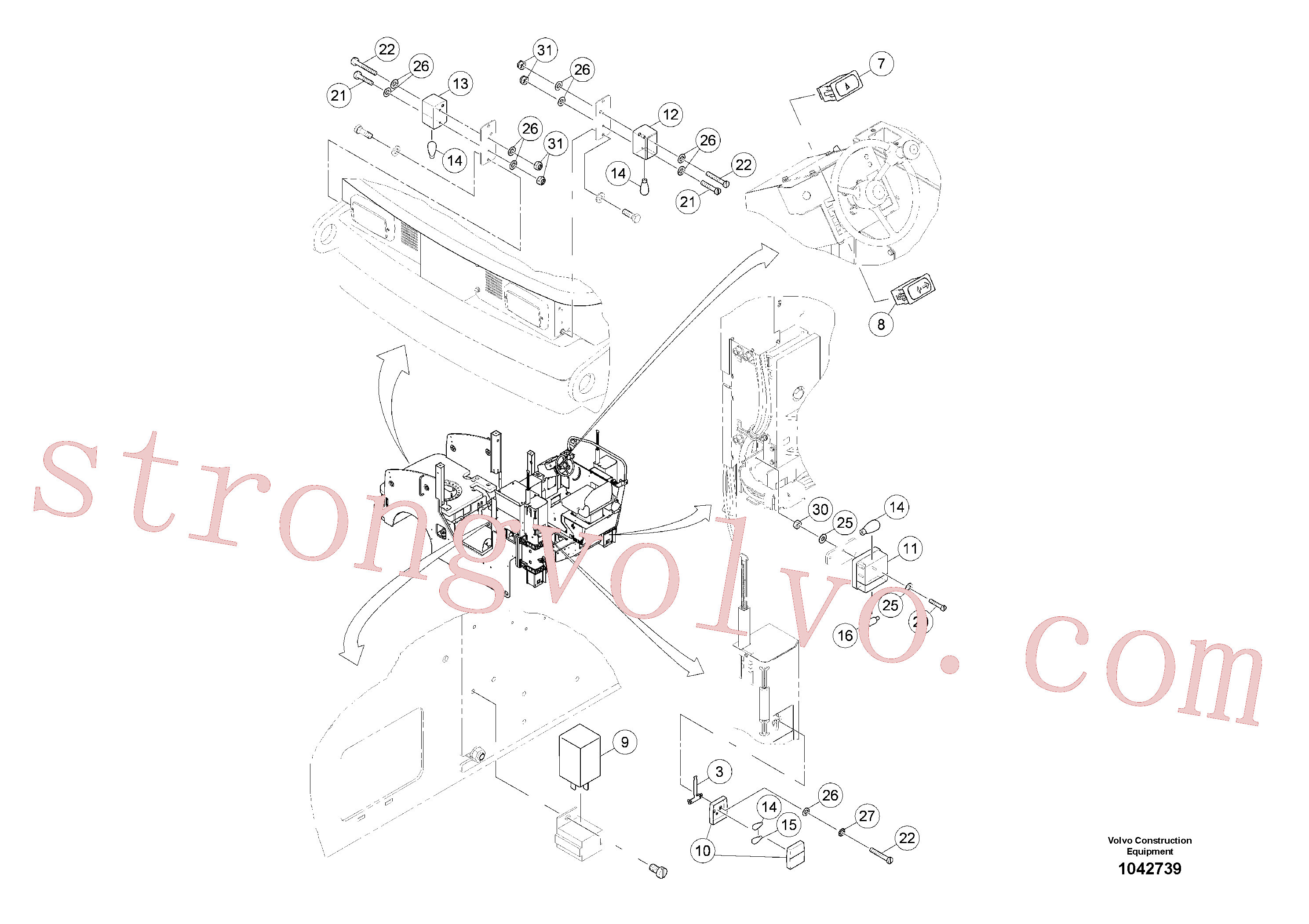 RM14082655 Volvo Luzes de circulação rodoviária para máquina(1042739 Montagem)