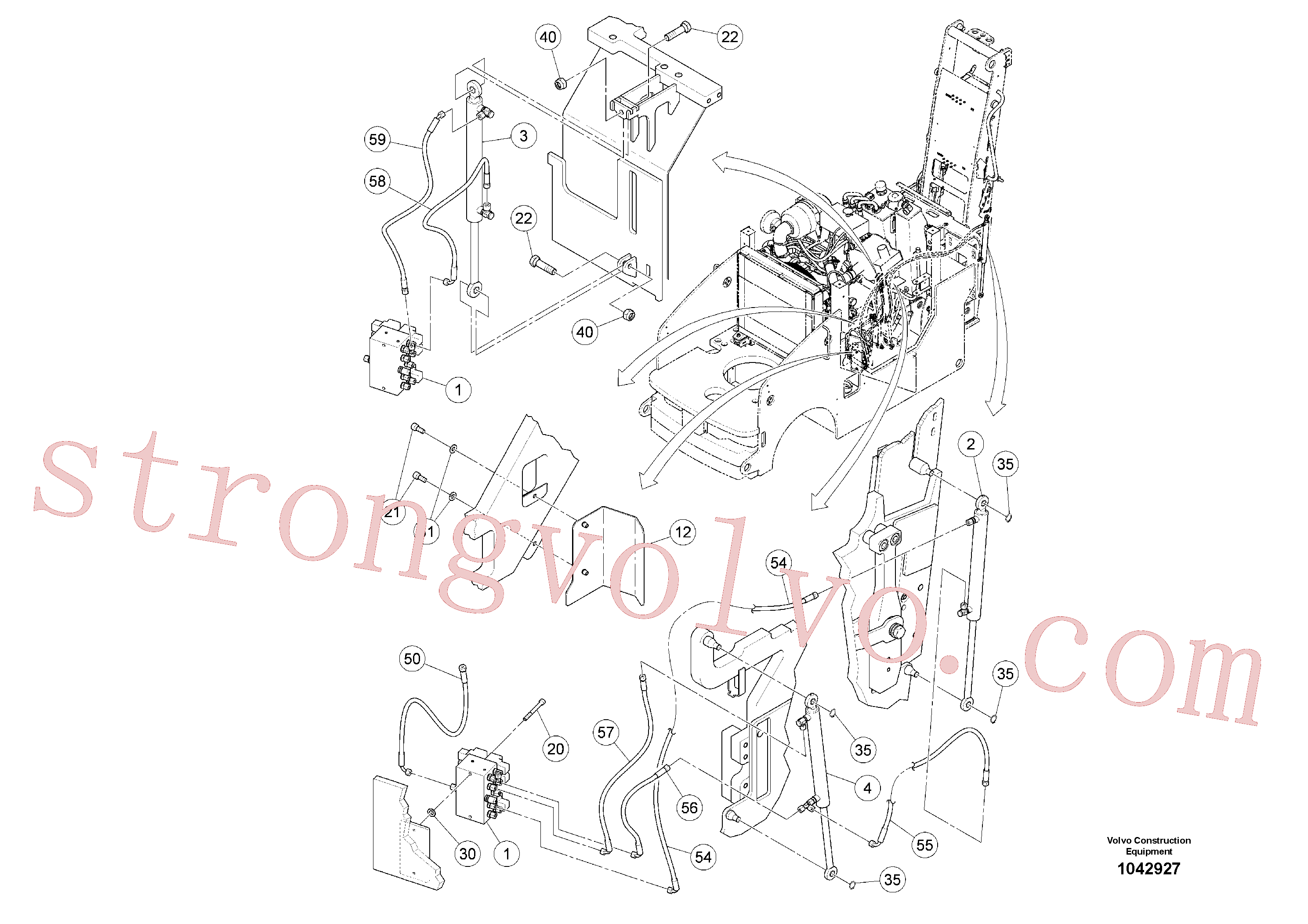 RM10641355 Volvo Sistema hidráulico, saias laterais(1042927 Montagem)