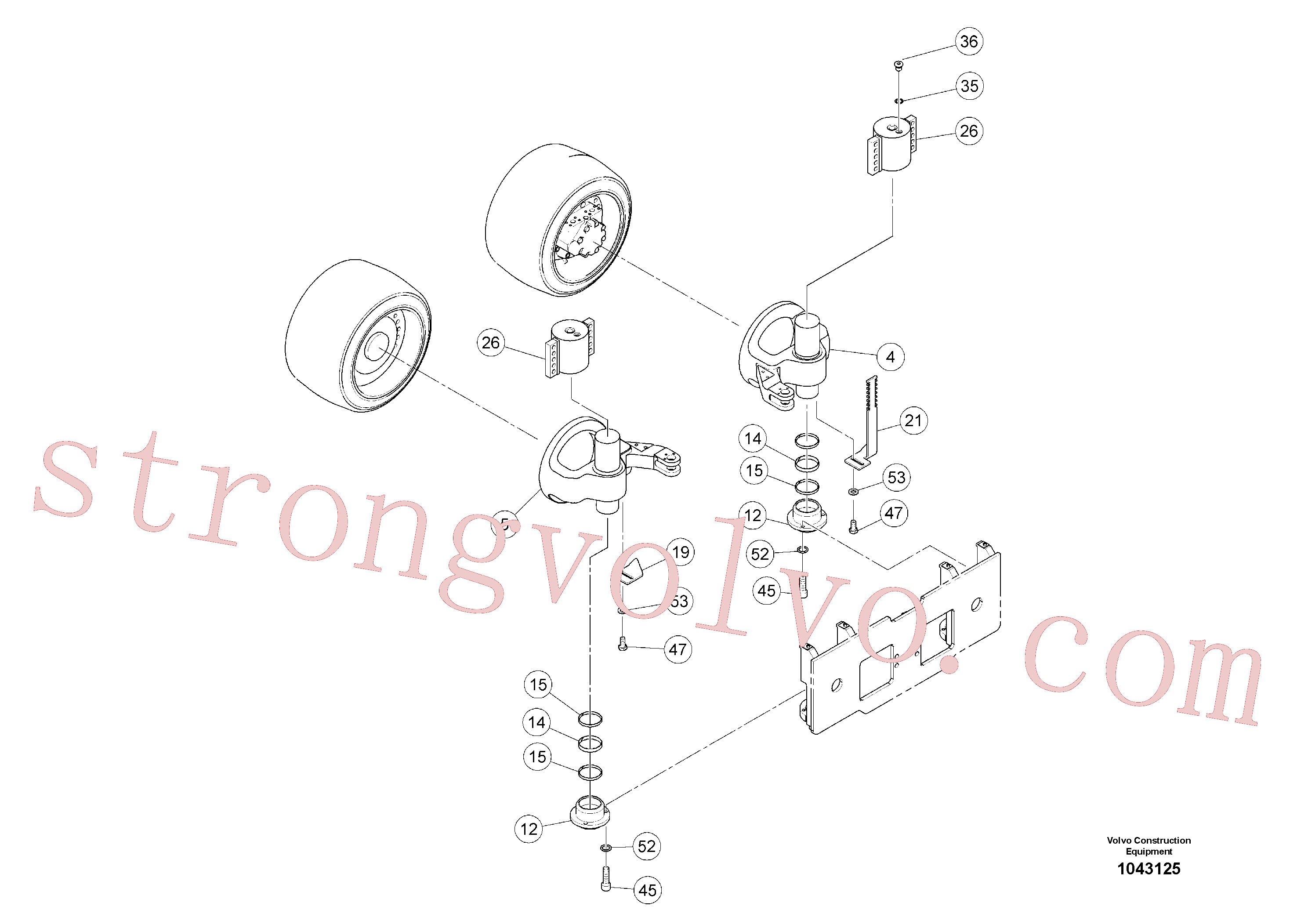 RM80630783 Volvo Rodas dianteiras com accionamento de duas rodas(1043125 Montagem)