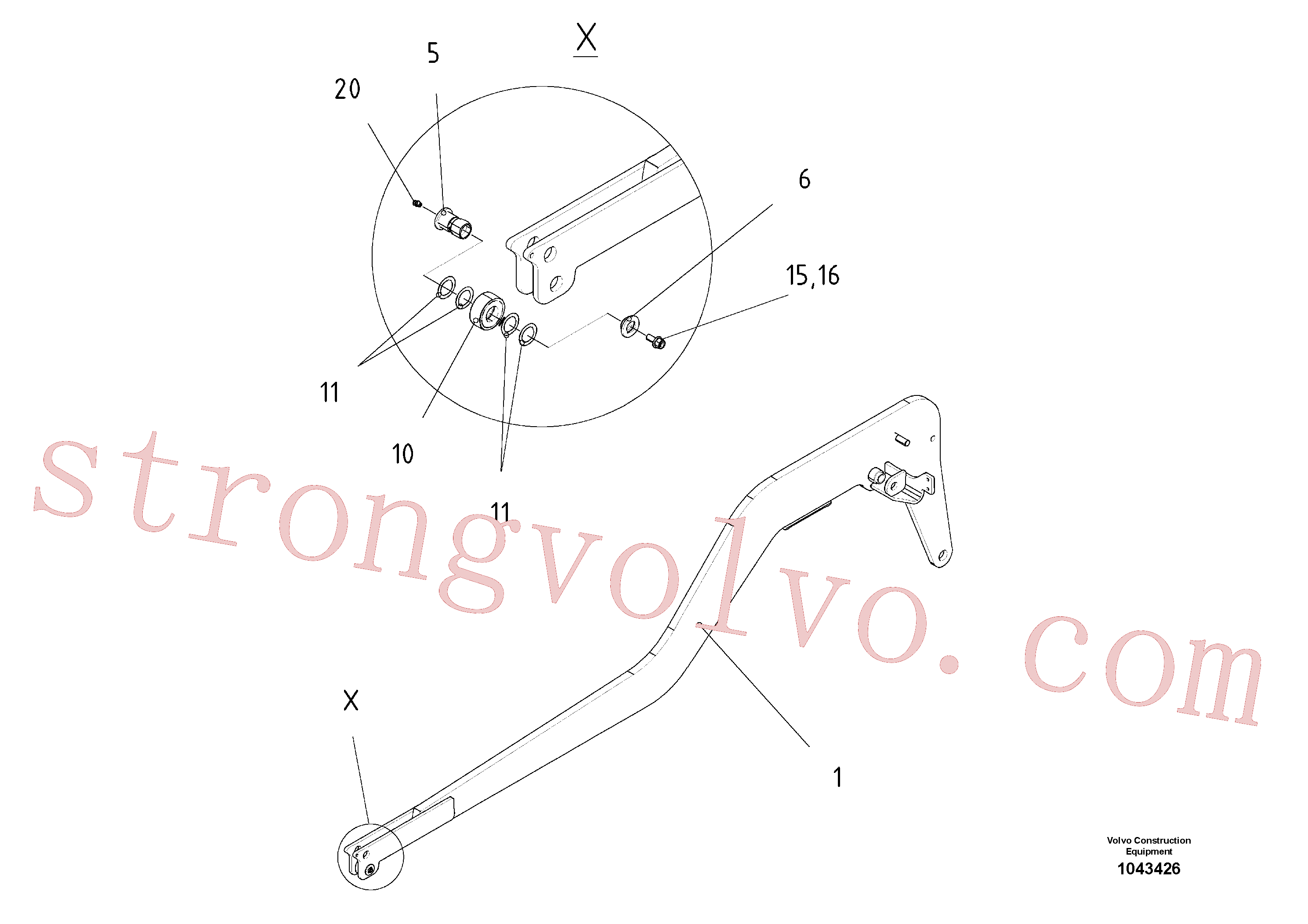 RM58853805 Calço de ajuste Inscreva-se para Volvo Acessórios para escavadeira