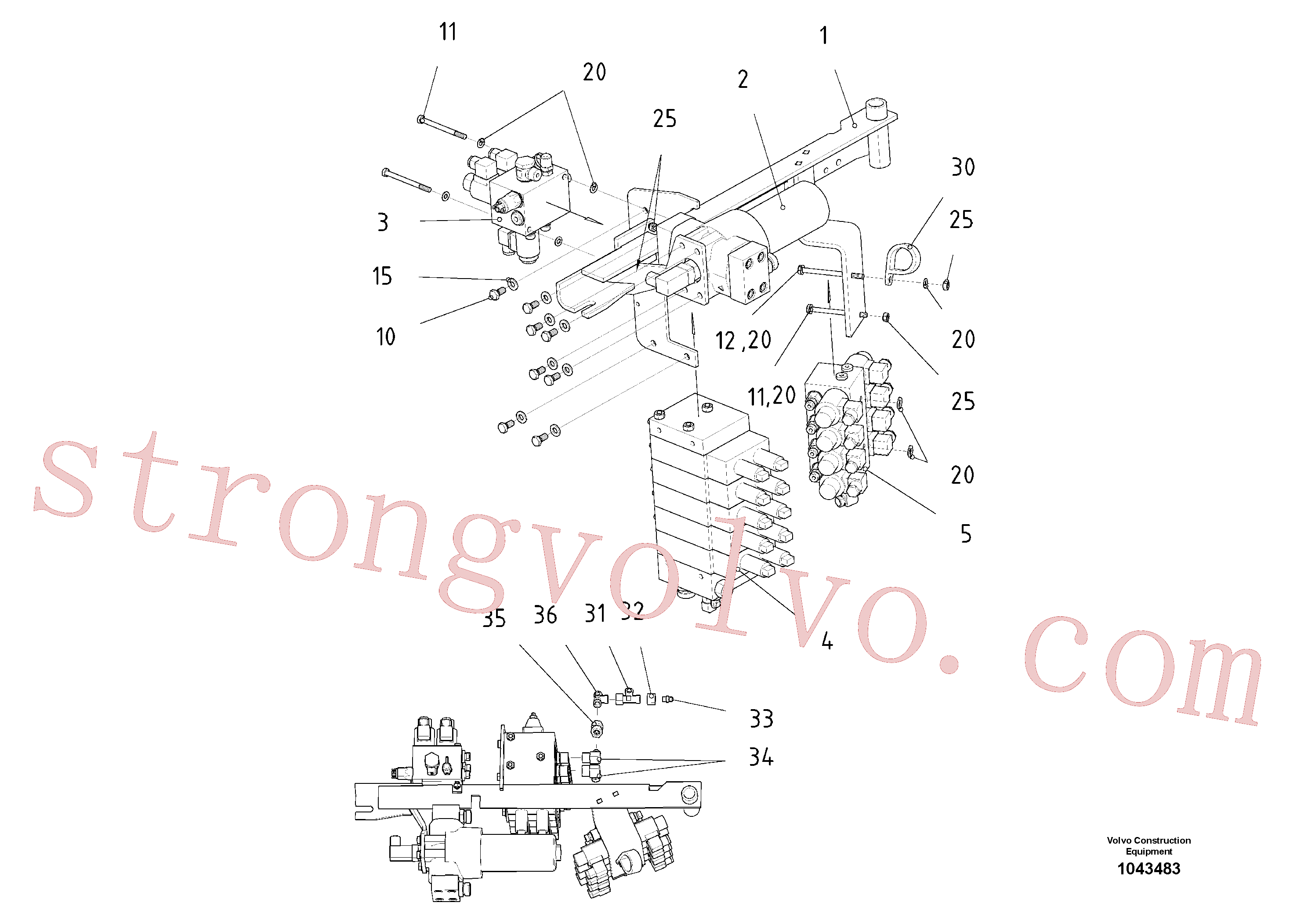RM14090401 Volvo Apoio da válvula(1043483 Montagem)