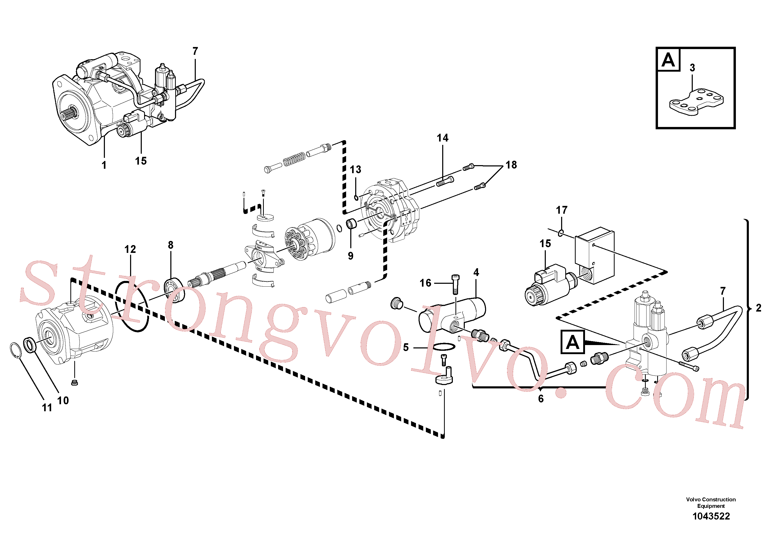 China Made VOE15043013 Válvula de regulagem Volvo Acessórios para escavadeira
