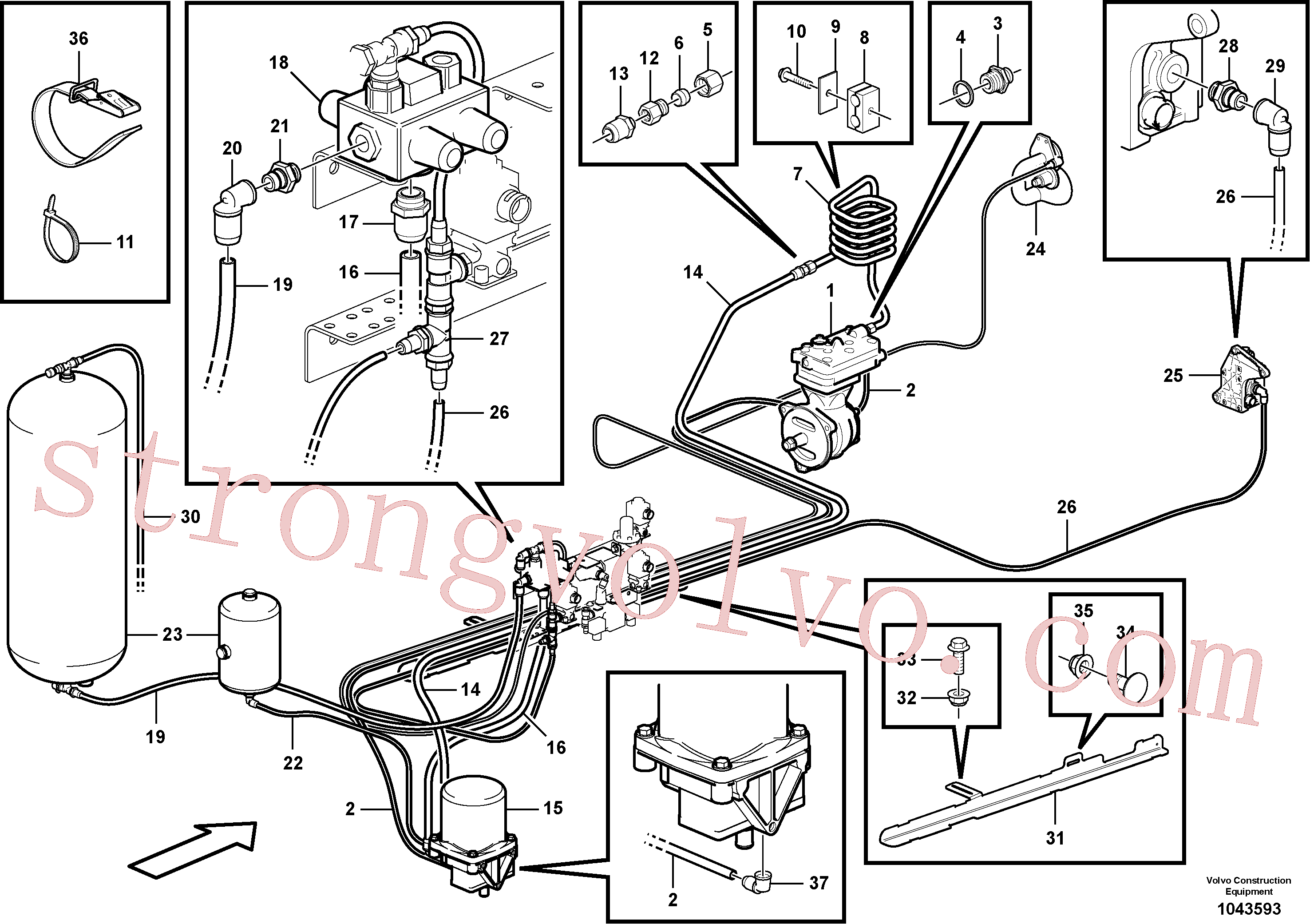 VOE14612570 Volvo Linhas de alimentação(1043593 Montagem)