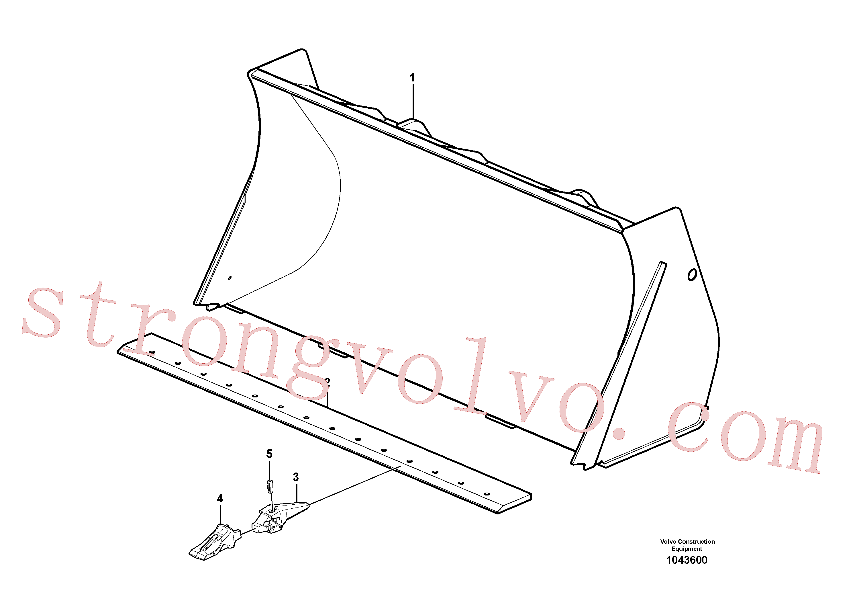 VOE15603422 Volvo Balde, direito com dentes(1043600 Montagem)
