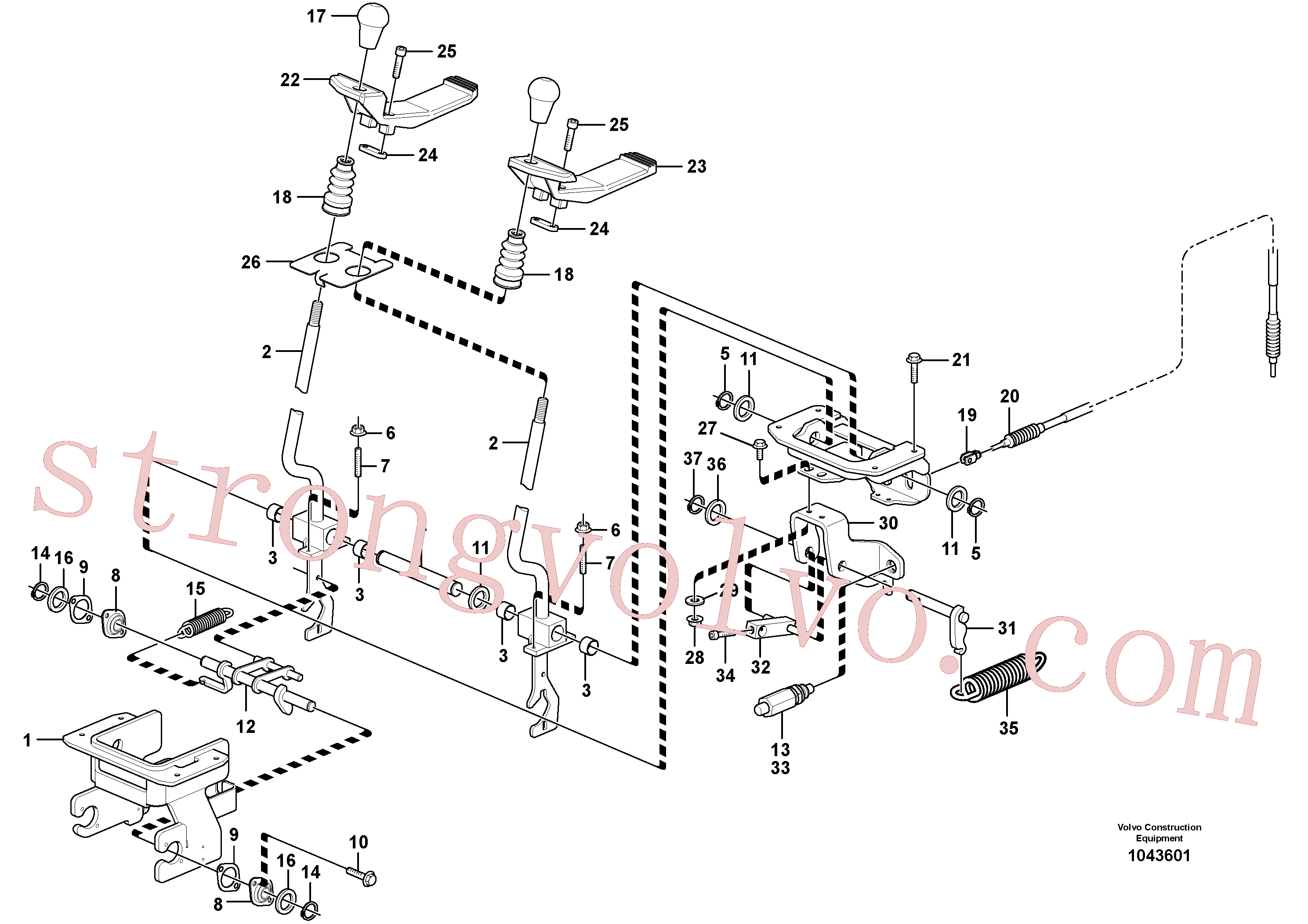 VOE11808327 Volvo Alavancas de comando: curso(1043601 Montagem)