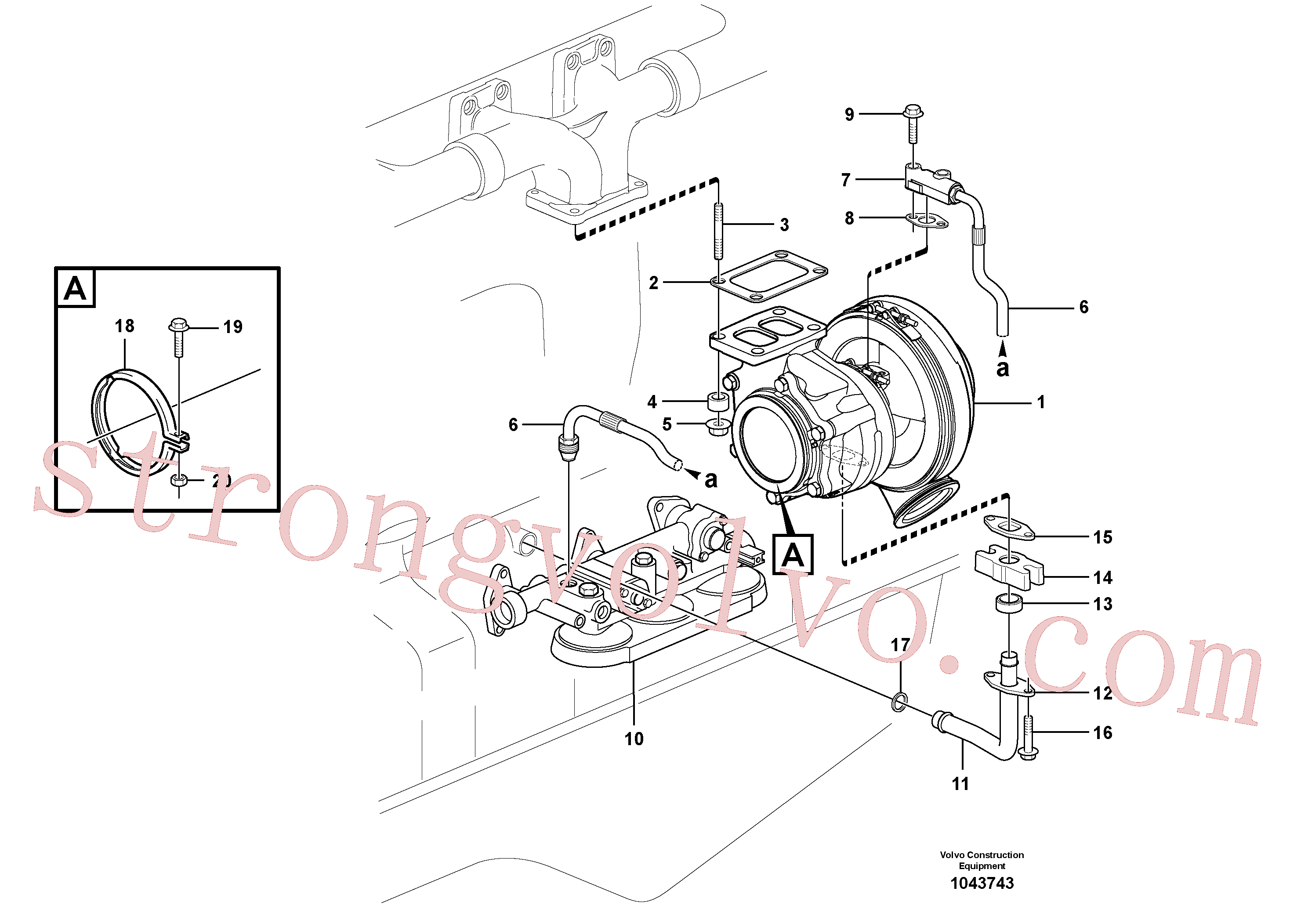 VOE21940615 Volvo Turbocompressor com acessórios(1043743 Montagem)